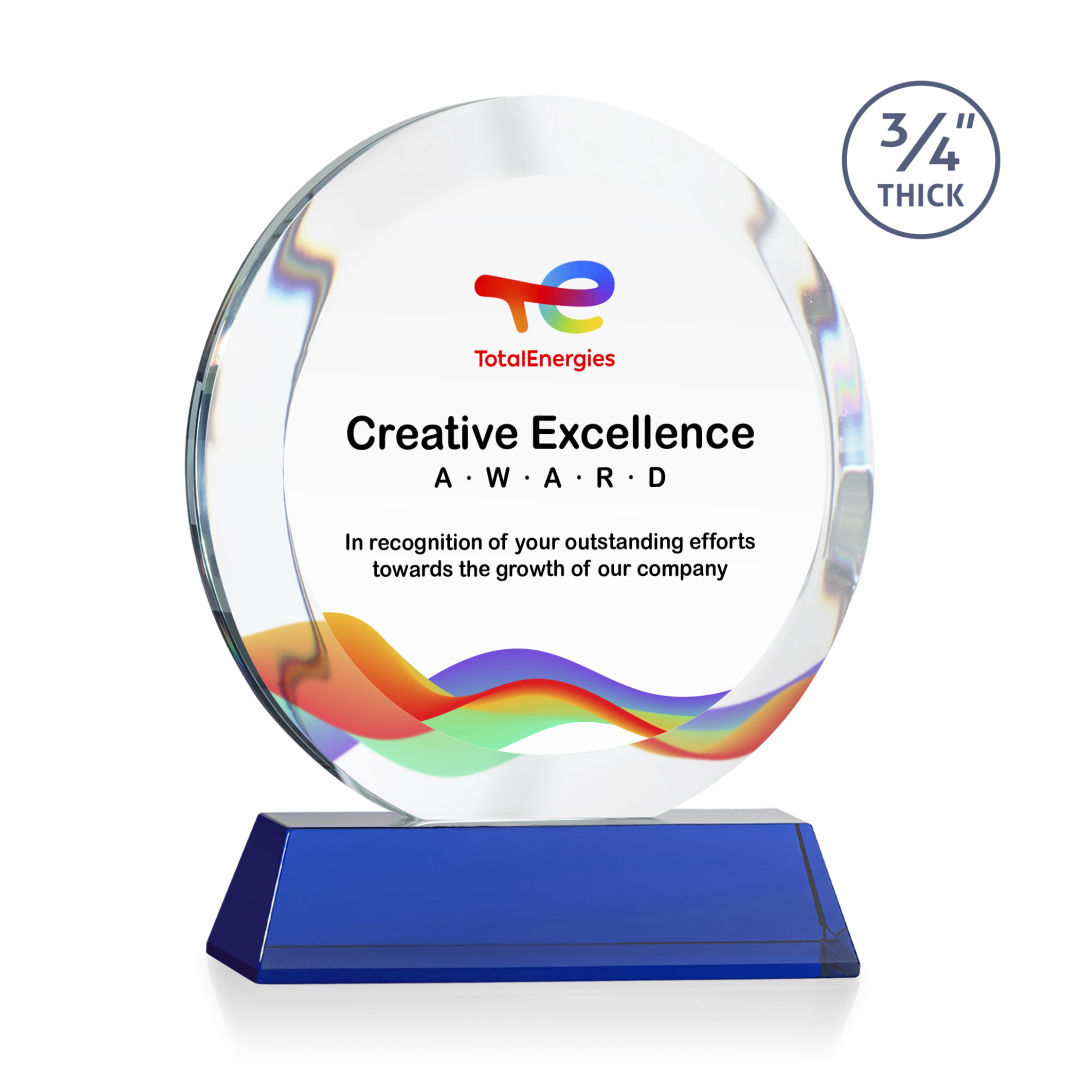 Gibralter VividPrint™ Award on Newhaven Base - Blue 3