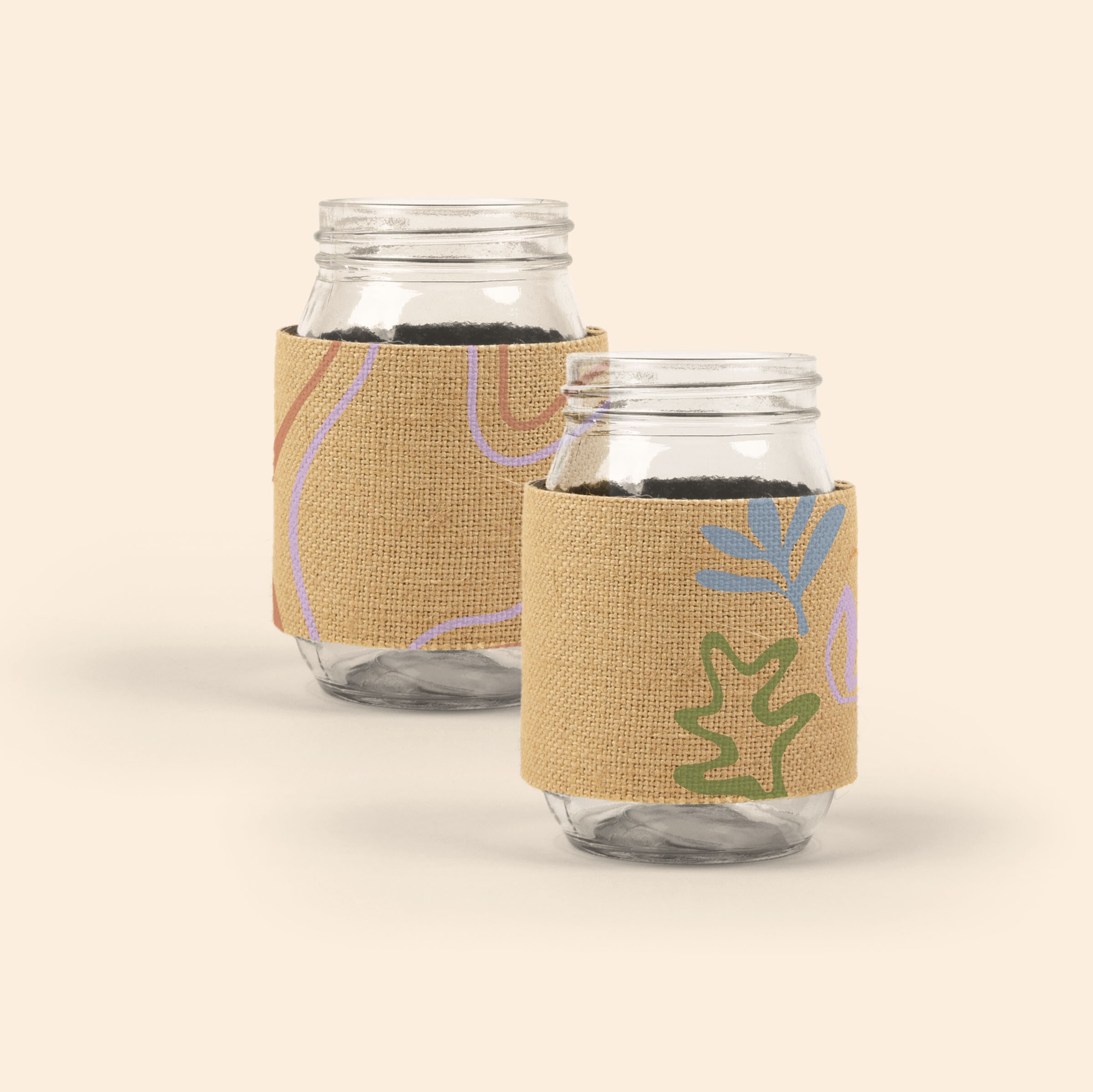 JAR SLEEVE - BURLAP