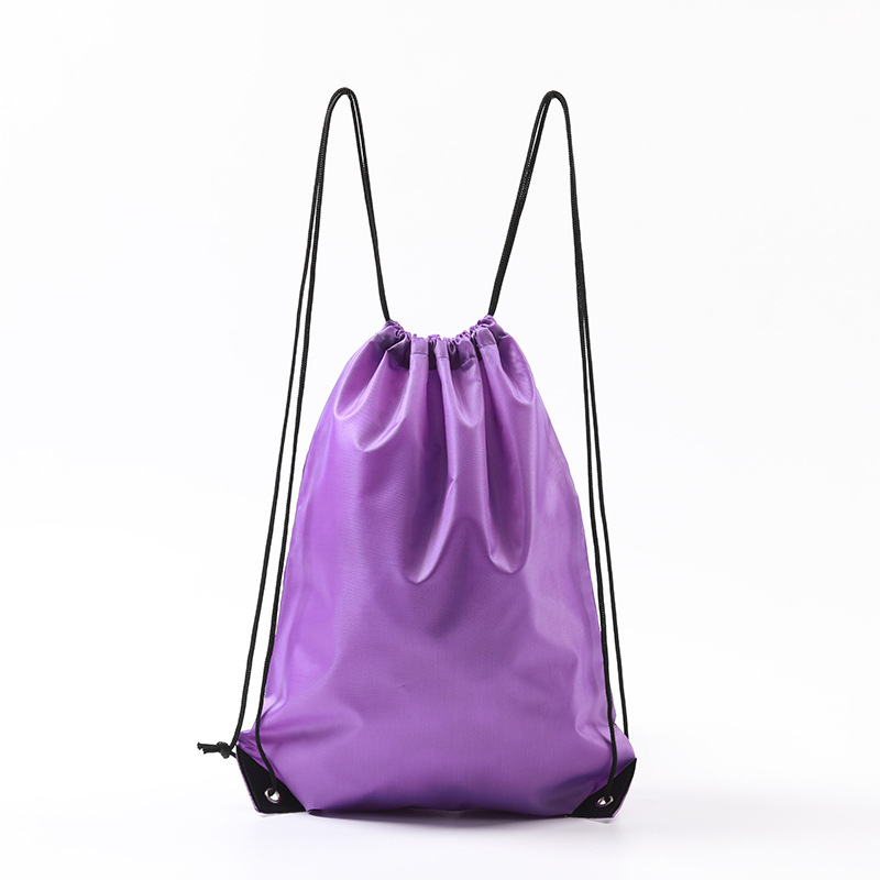 Black Trim Drawstring Backpack Gym Bag 6