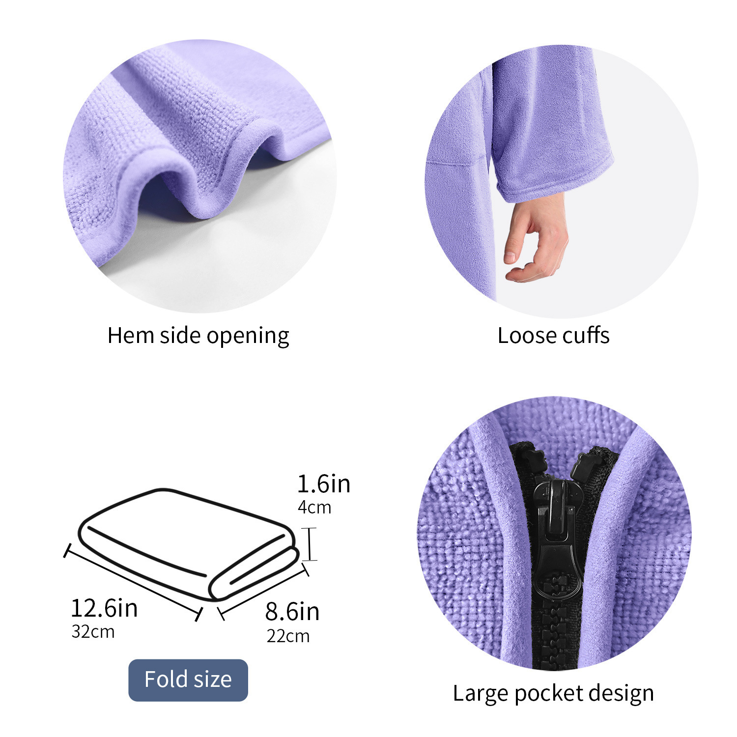 Surf Poncho Zipper Towel Hoodie 11