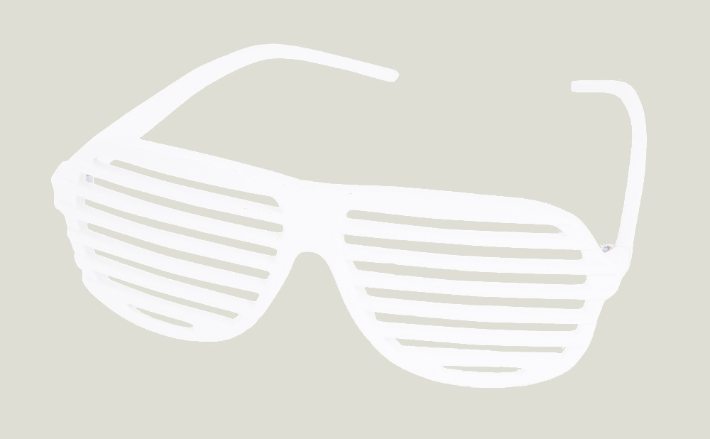White Slotted Fashion Sunglasses - Party Supply 1