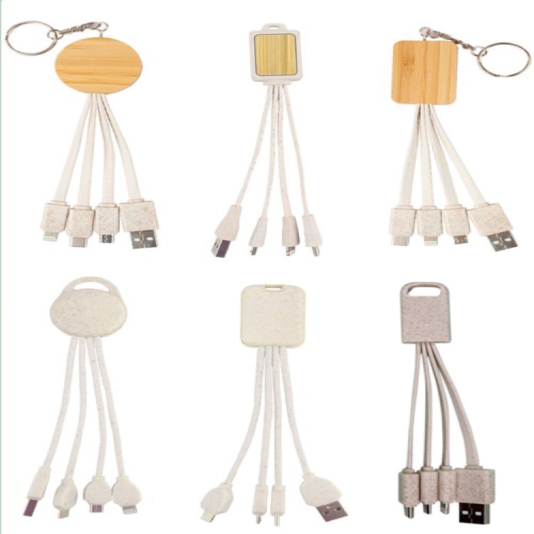 Eco Friendly Bamboo and Wheat Straw 4-in-1 Charging Cable 8