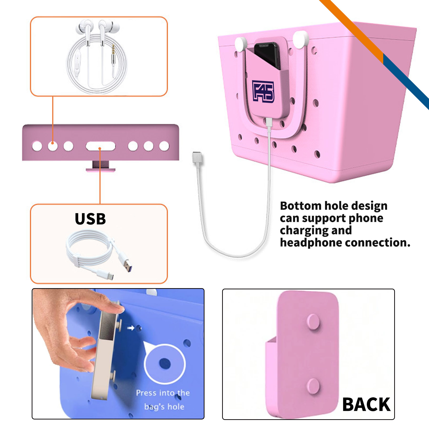Healy Holey Beach Tote Silicone Phone Holder 7
