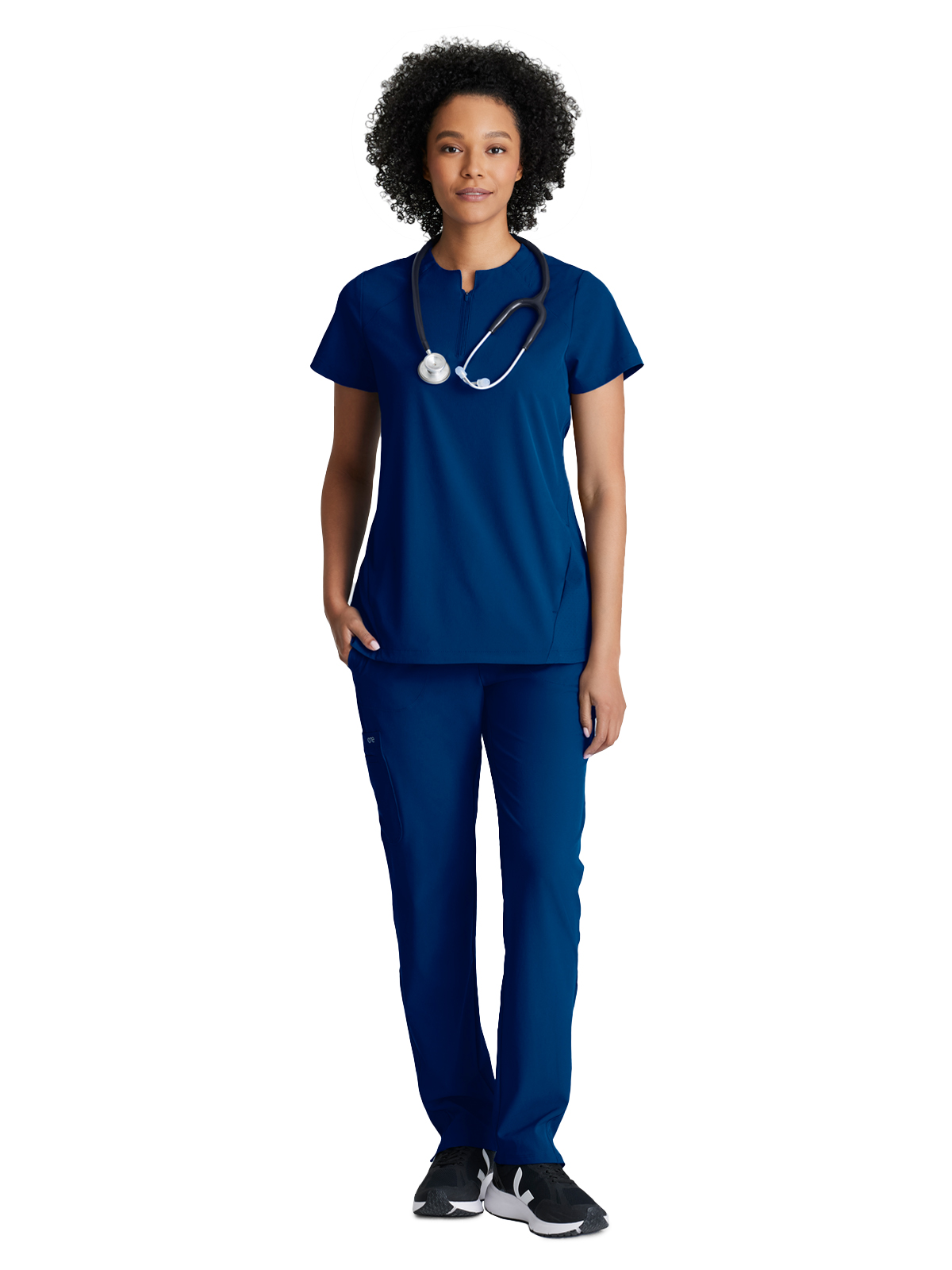 Barco One - Women's Two-Pocket Banded Zip-Collar Flux Scrub Top 3