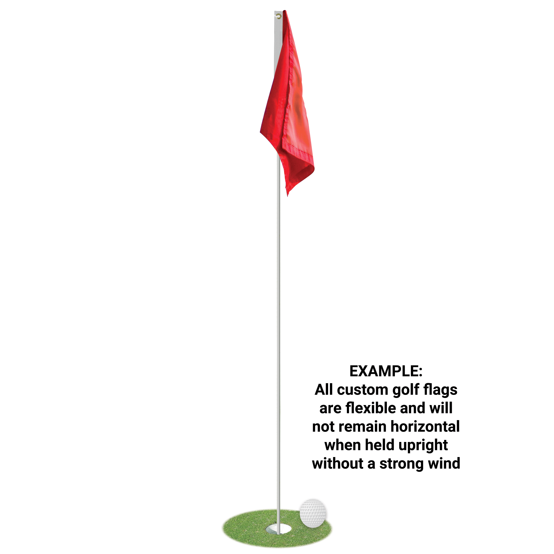 24 - Hour 14" x 20" Custom Single Reverse Knitted Polyester Golf Flag with Heading & Grommets 3