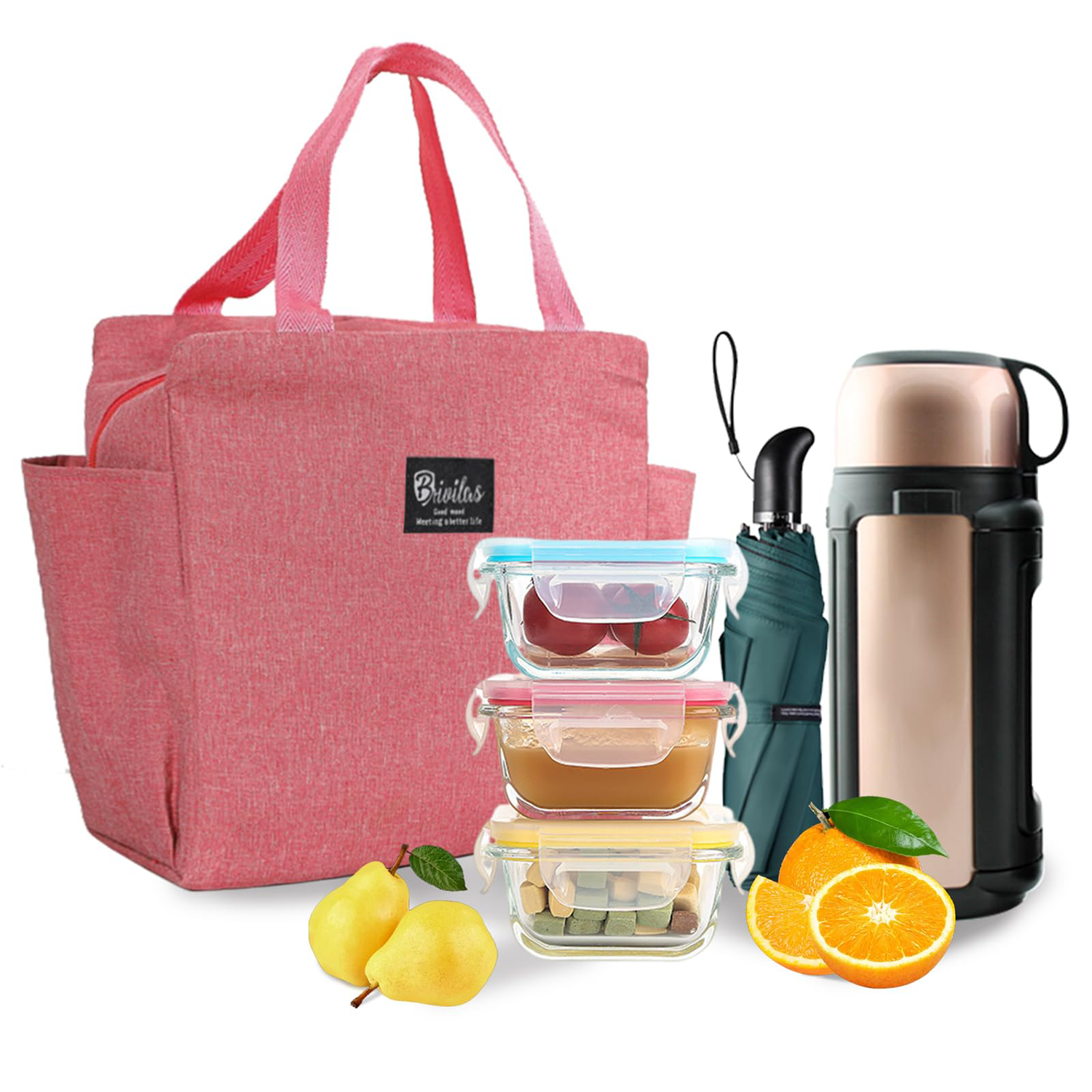 Portable Lunch Cooler Bag w/ Side Pockets 6