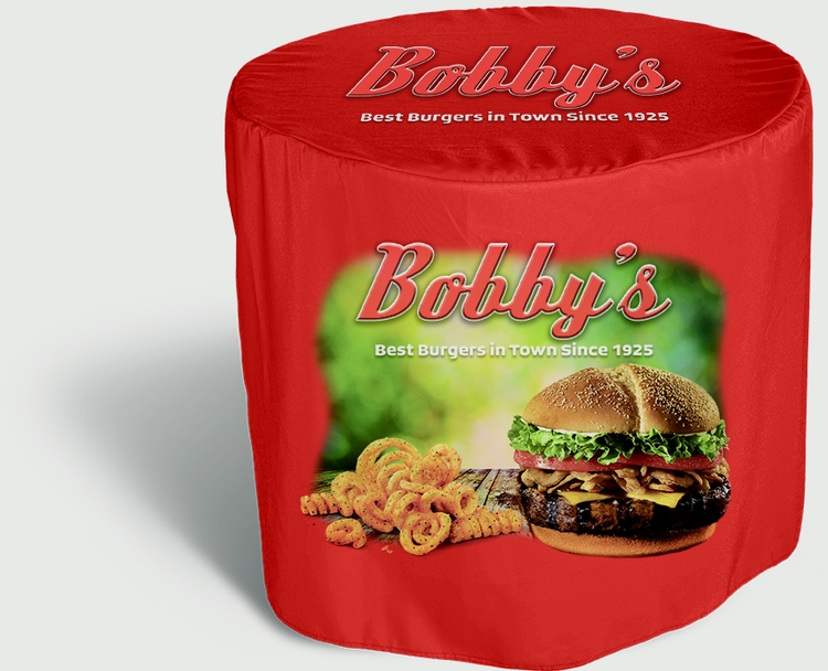 Fitted dye sublimated round table cover