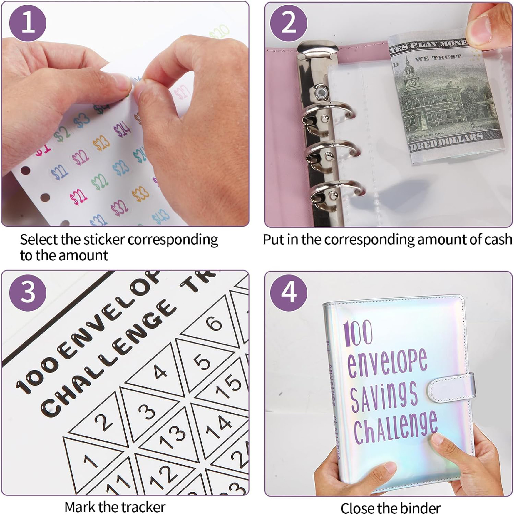 100 Envelope Savings Challenge A5 Cash Budgeting Envelopes 4