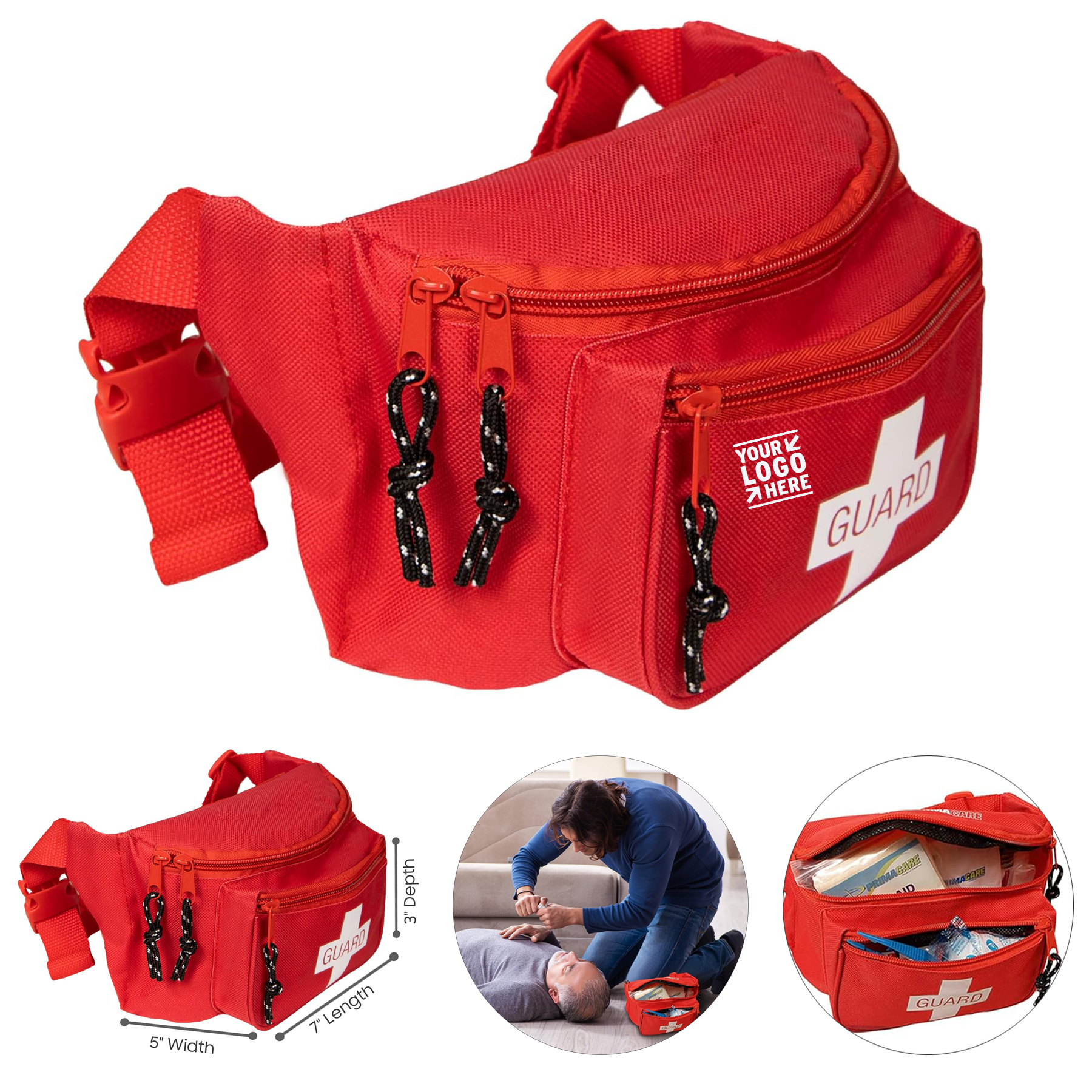 8" x 2" x 6"  Travel First Aid Empty Fanny Pack Emergency Equipment Set 2