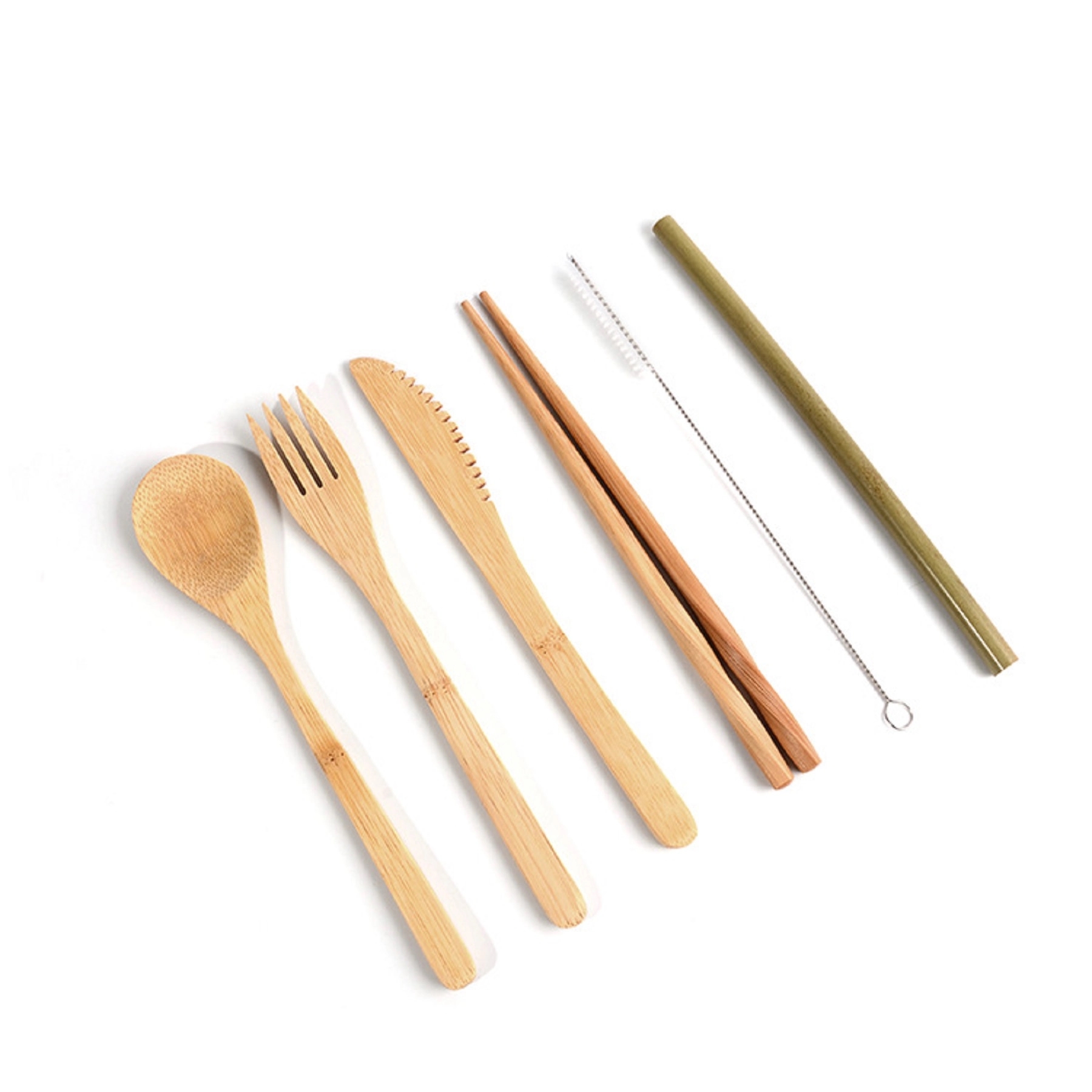 Bamboo Utensils Set with Canvas Storage Bag 7