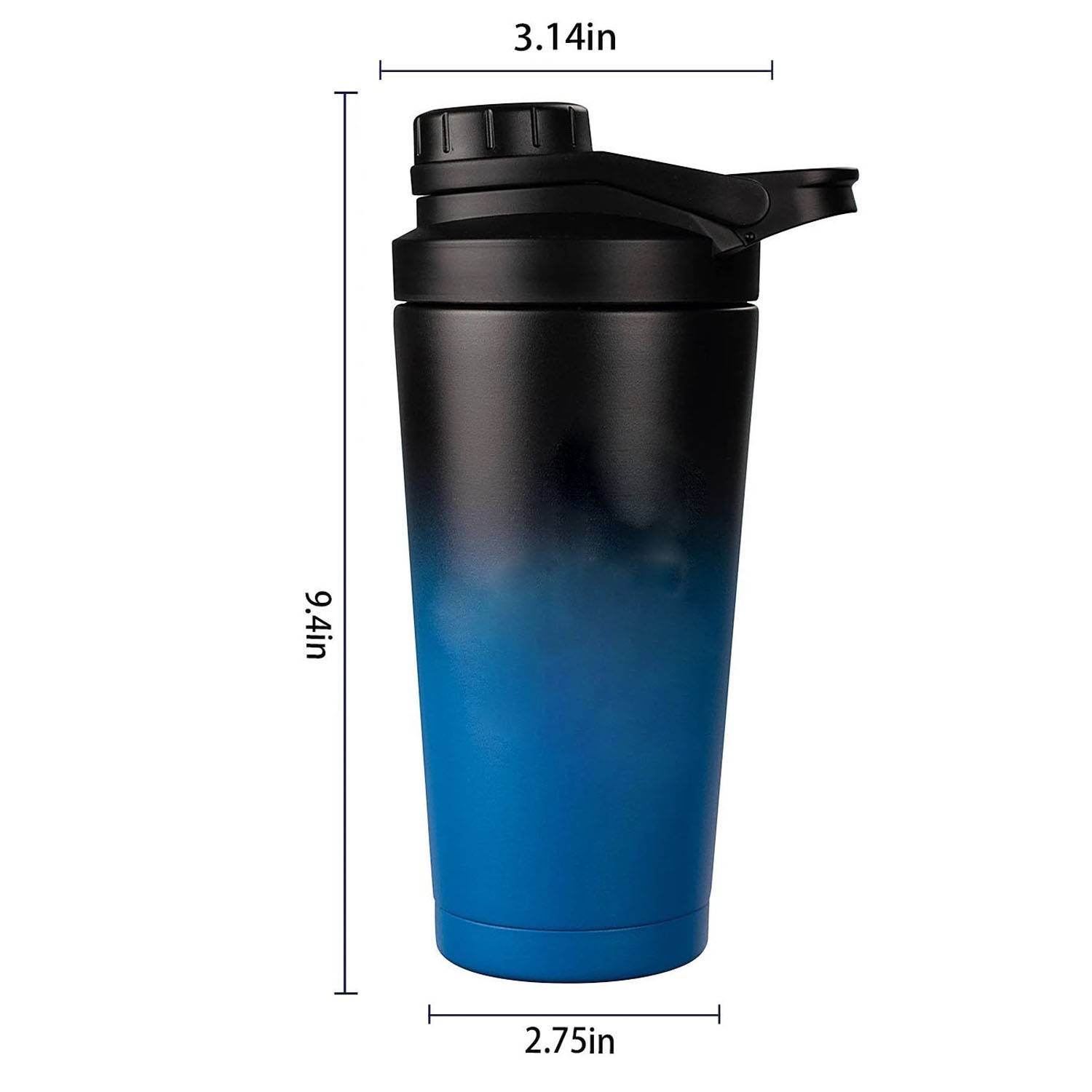 25OZ Stainless Steel Shaker Bottle w/ Noise-Free Design, custom water bottle with logo imprint 3