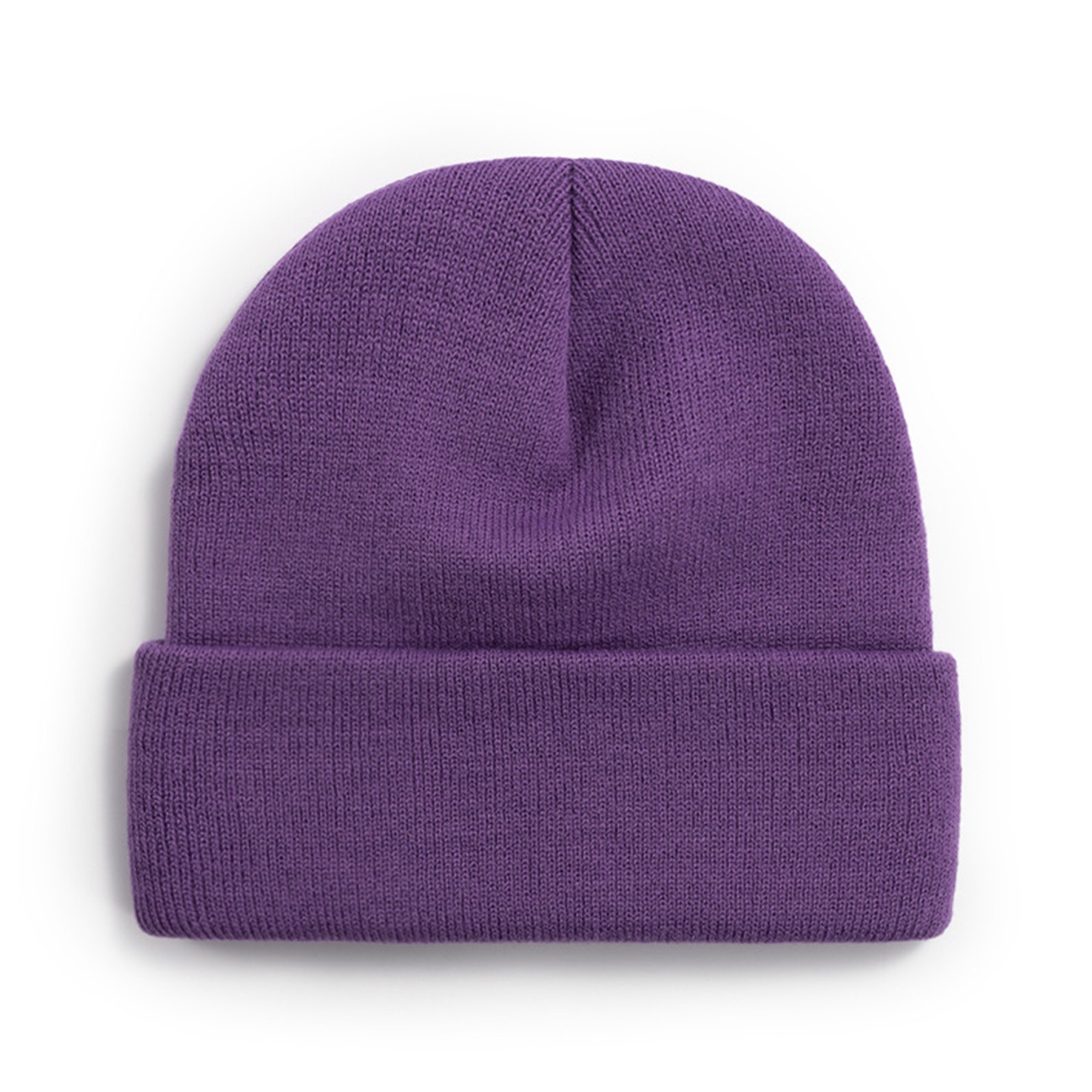 Classic Plain Knit Cuffed Beanie 3