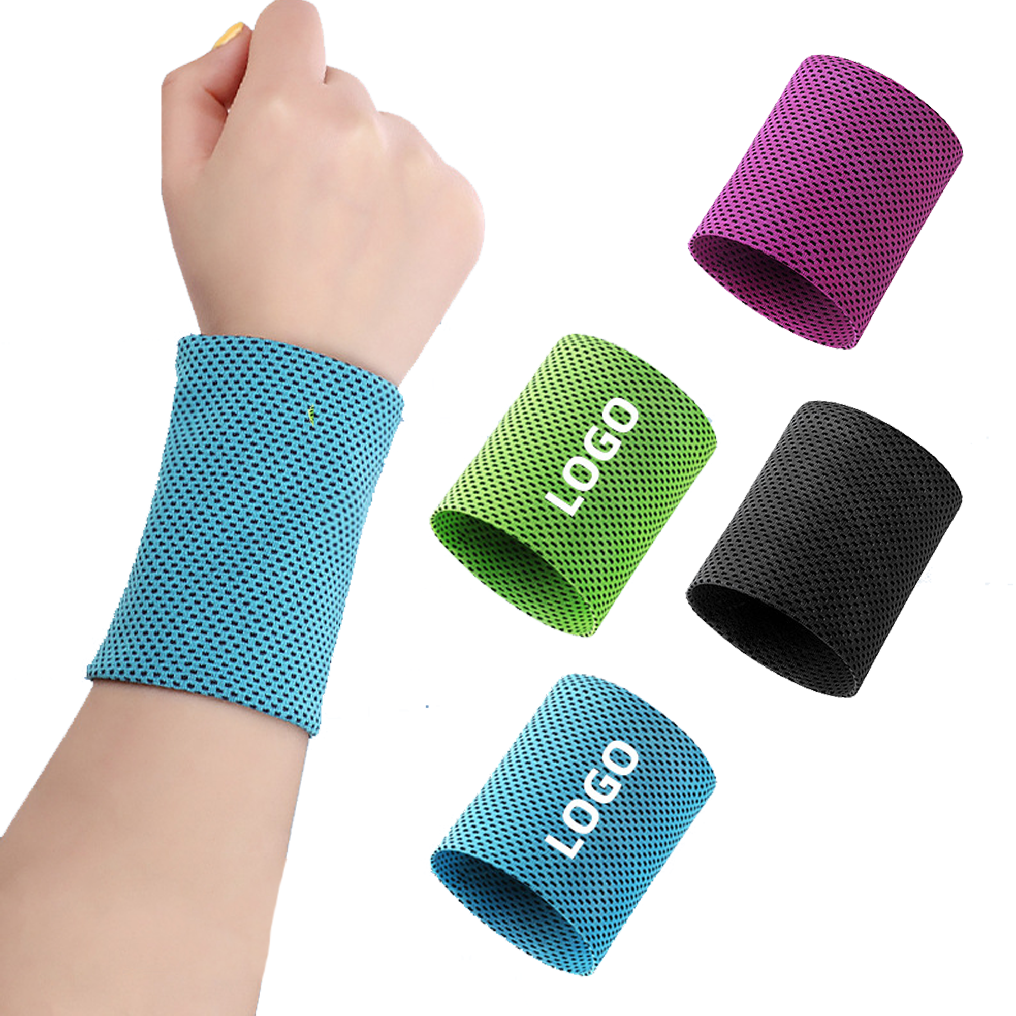 3.2 "x3.3 " Outdoor Hand Sweat Band Ice Cooling Wristbands