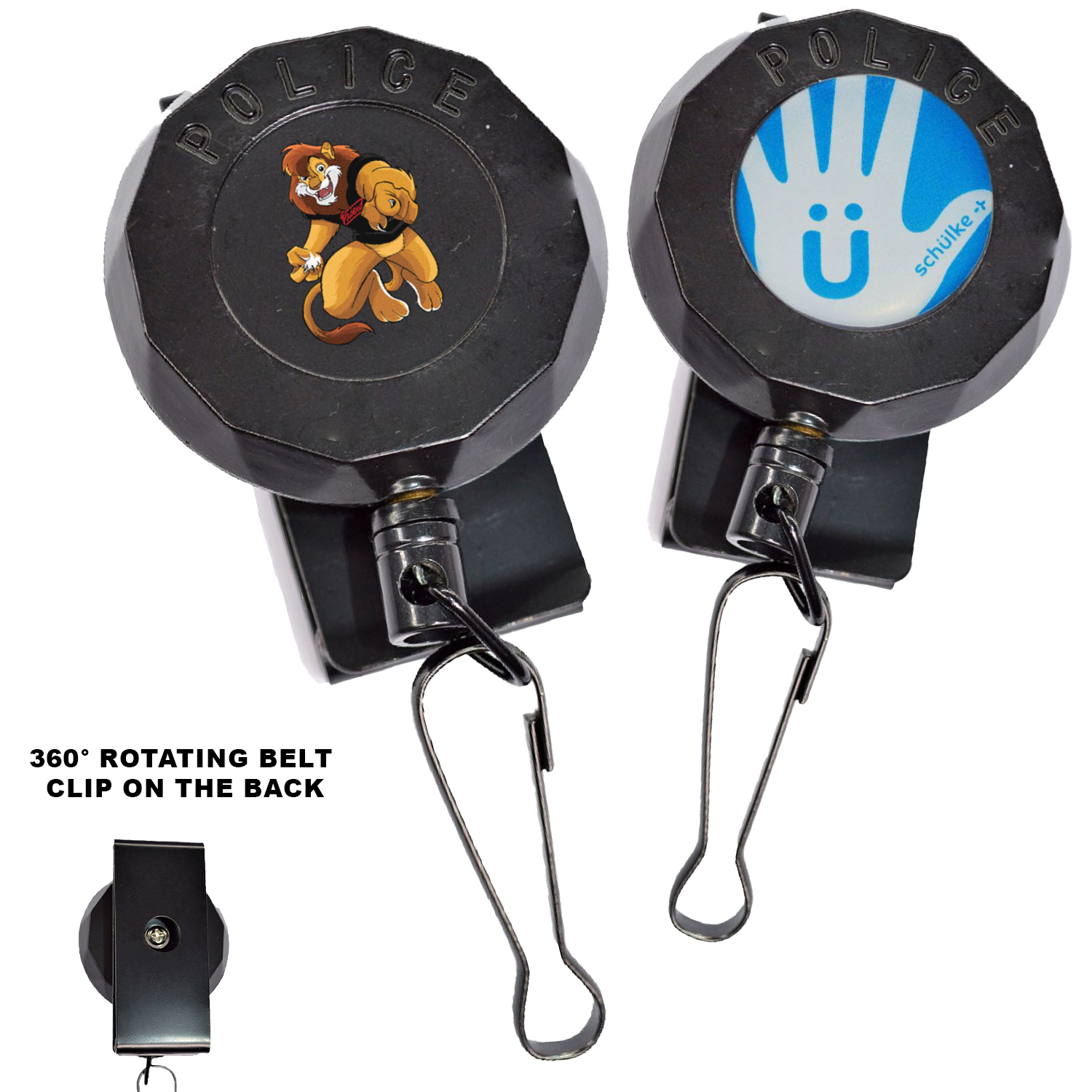 Heavy Duty Engraved Badge Reel w/ Keyring 2