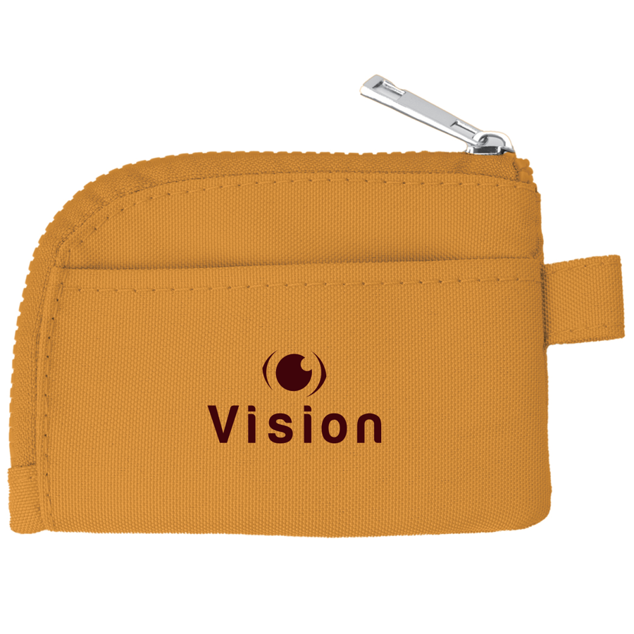 600D RPET Zippered Card Pouch w/ Clip - 4.7" x 3.3" 3