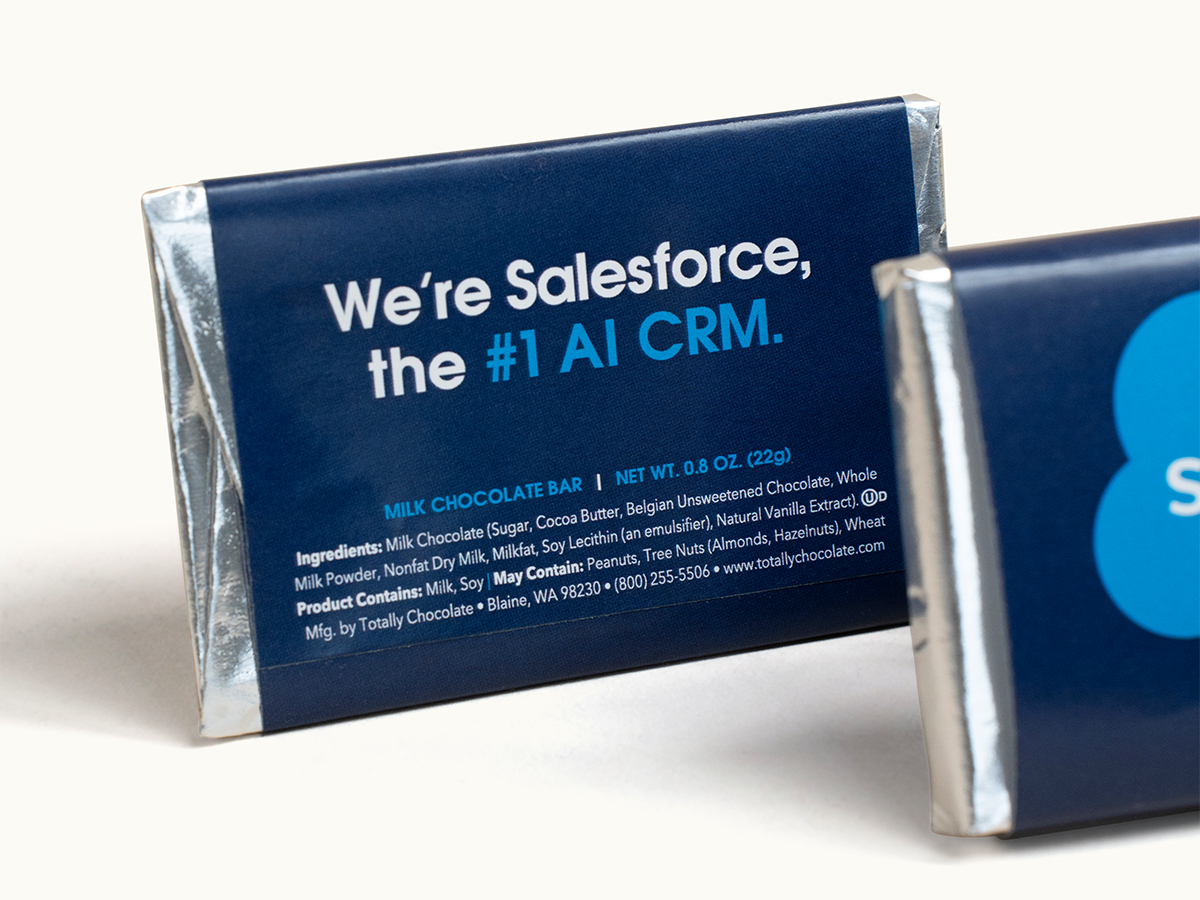 2"x3" Small & Mighty Custom Chocolate Wrapper Bar 1