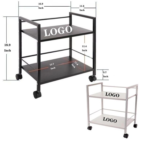 MOQ 20 Double-Layer Trolley with Wheels Storage Rack 2