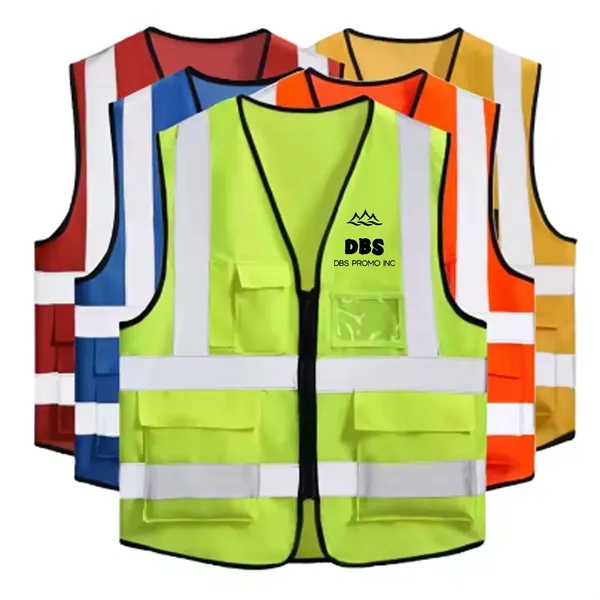 High Visibility Mash Safety Vest with Pockets 1