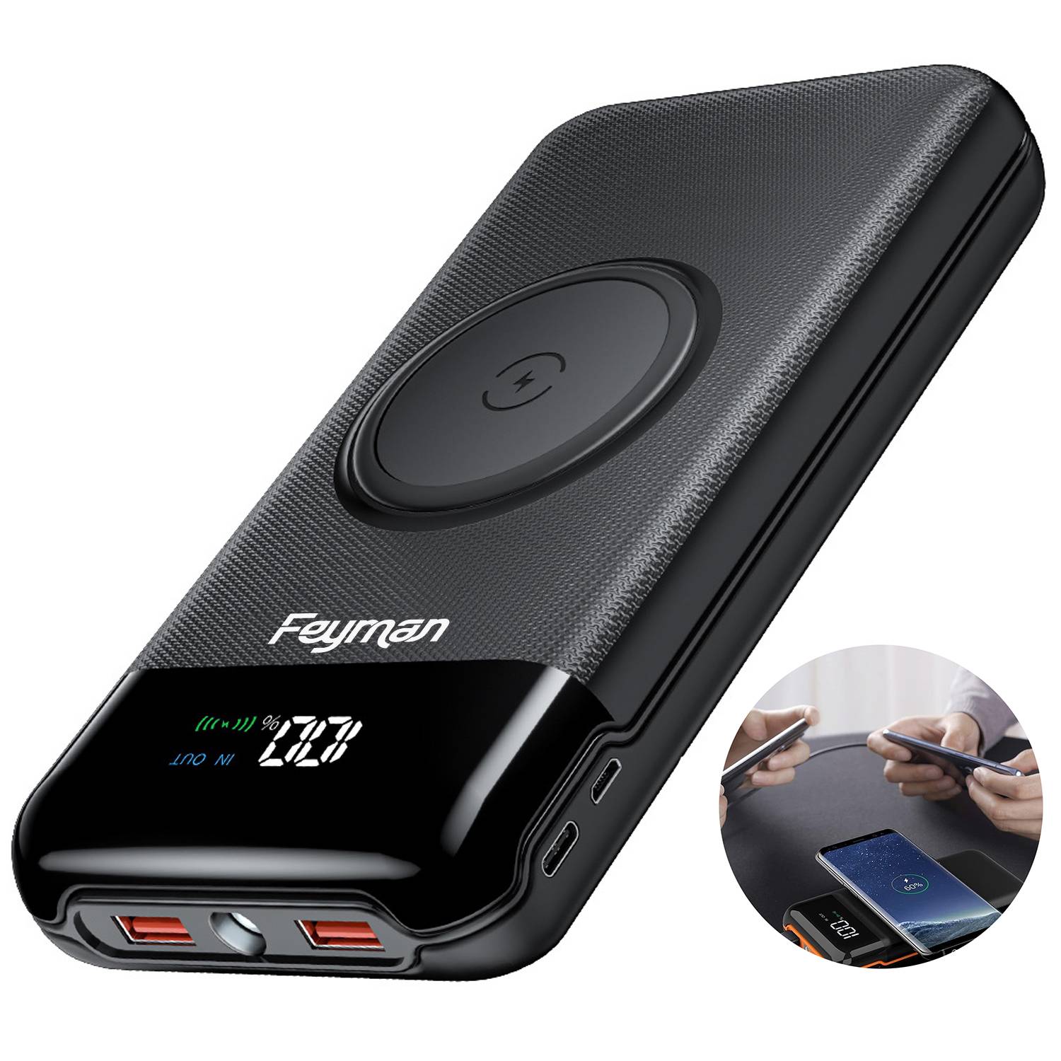 27000mAh LCD Display Power Bank w/ Charging Cable 2