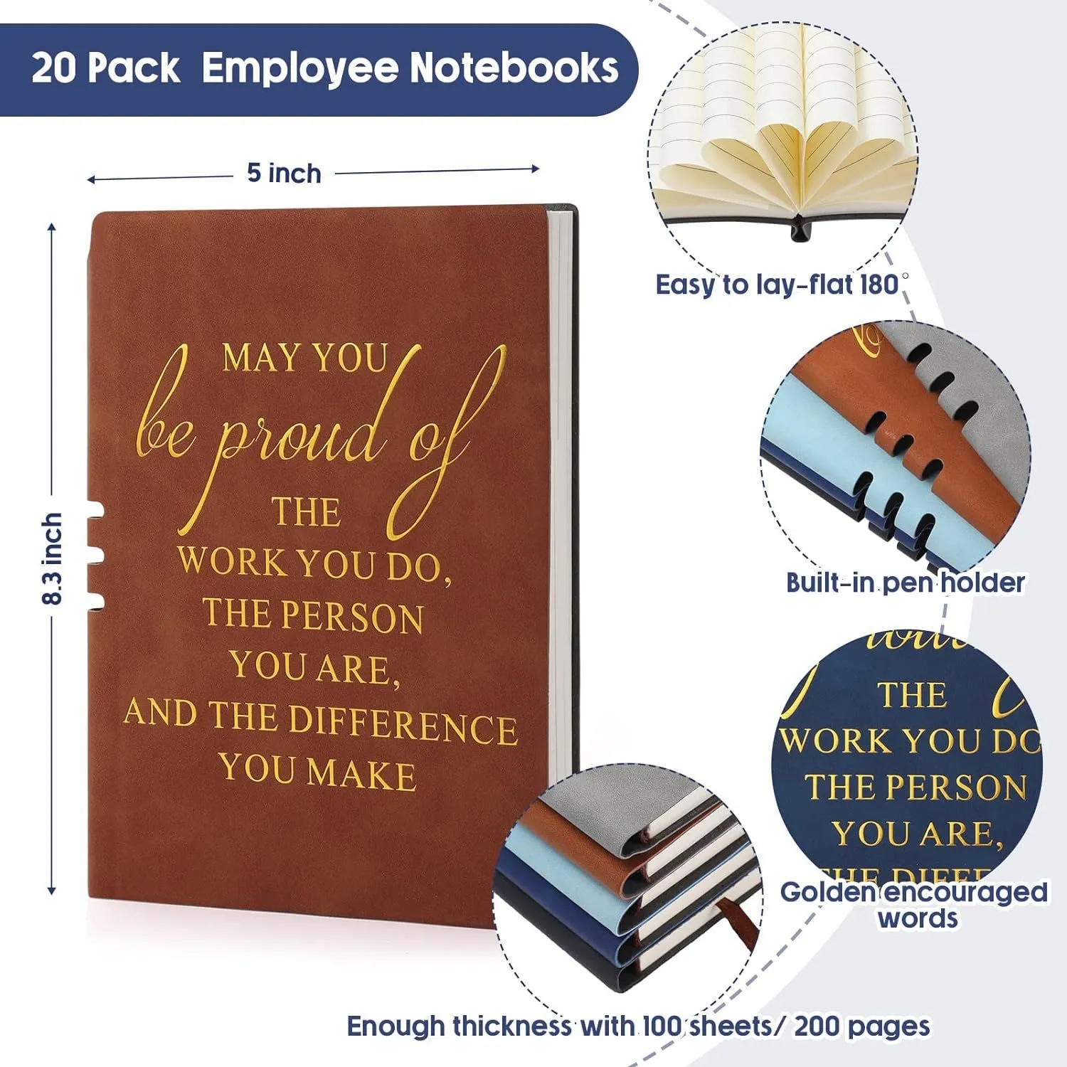 Inspirational Leather-Bound Pen Loop Event Notebook 3