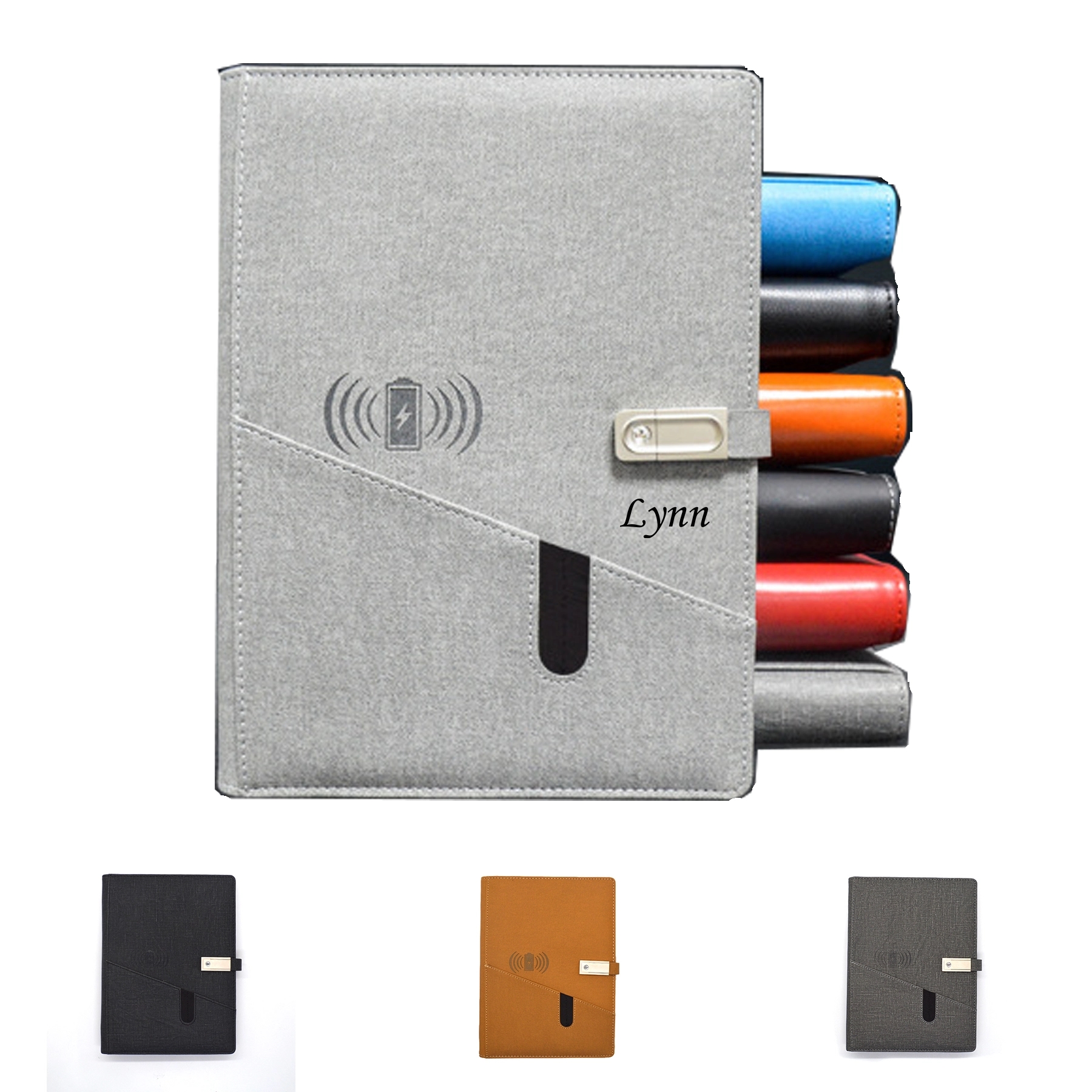 PU Leather Wireless Charging Notebook 3