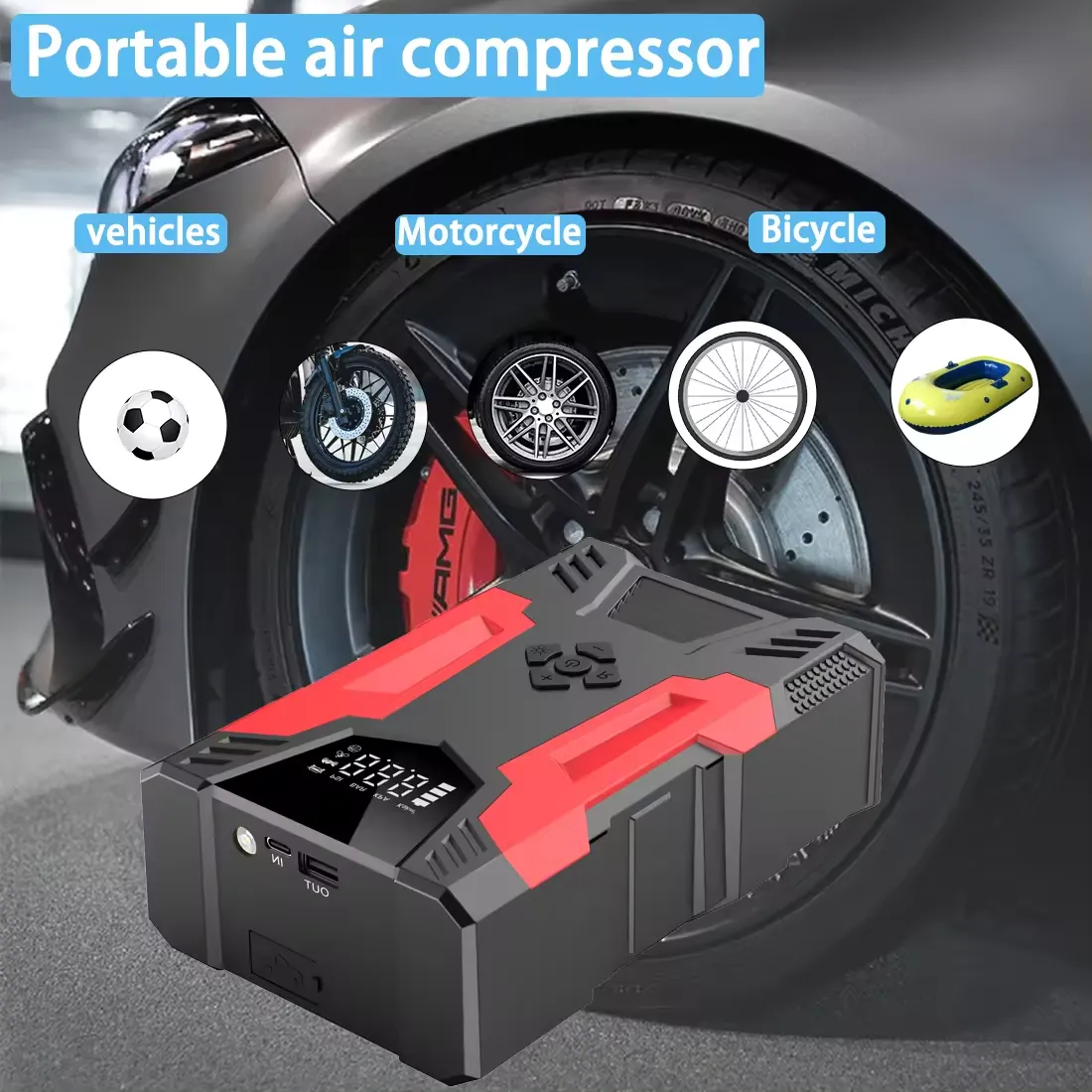 All-in-One Jump Starter Built-in Air Compressor 5