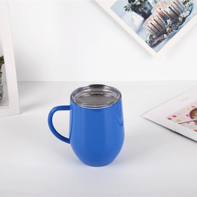 Custom 12 oz Stainless Steel Travel Coffee Mug With Handle 8