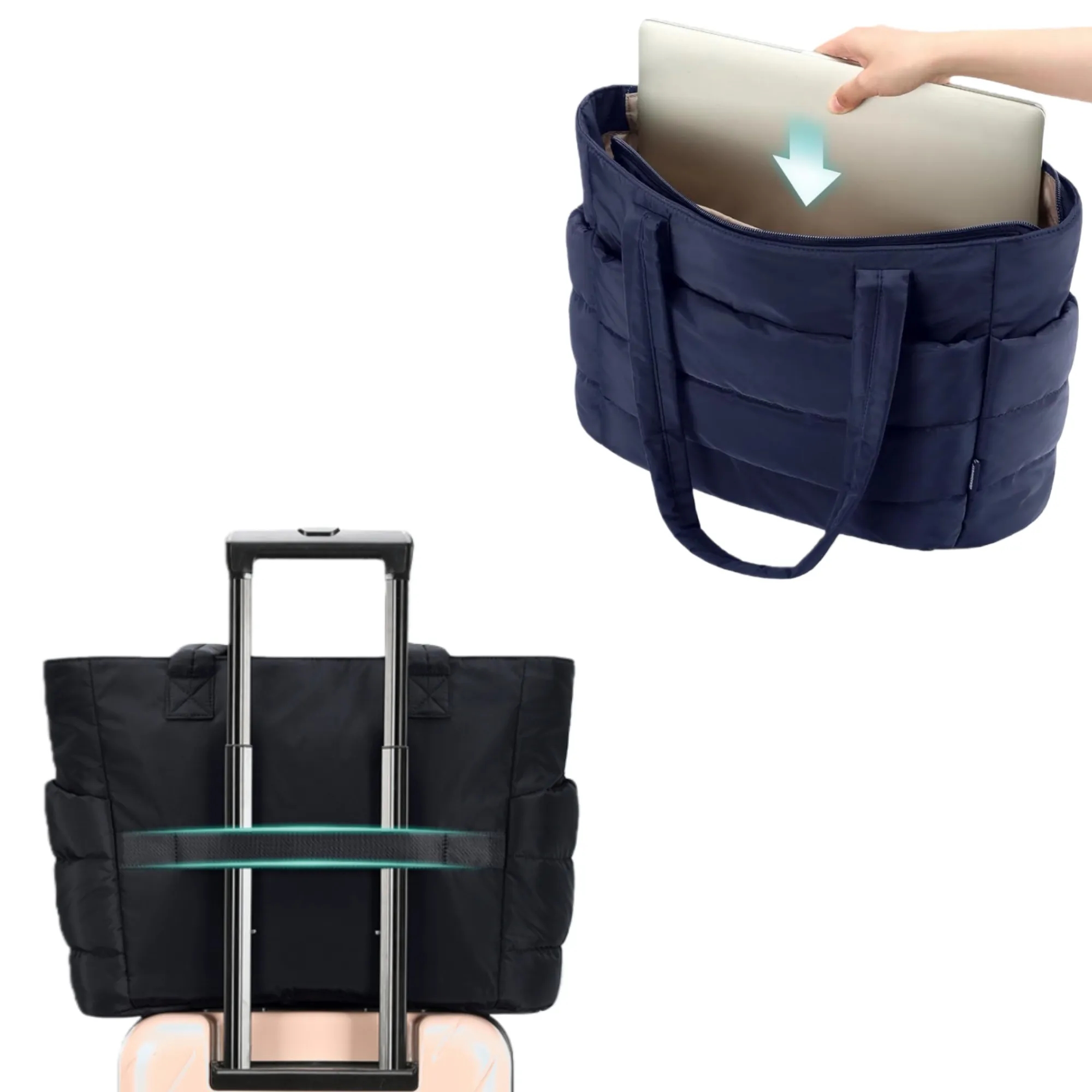 Travel Toiletry Bag Lightweight Puffer Tote Handbag 5