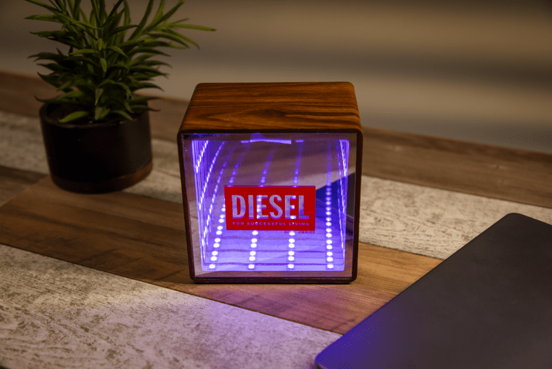 Orbit Wood Grain Mirror Light-Up Speaker 40