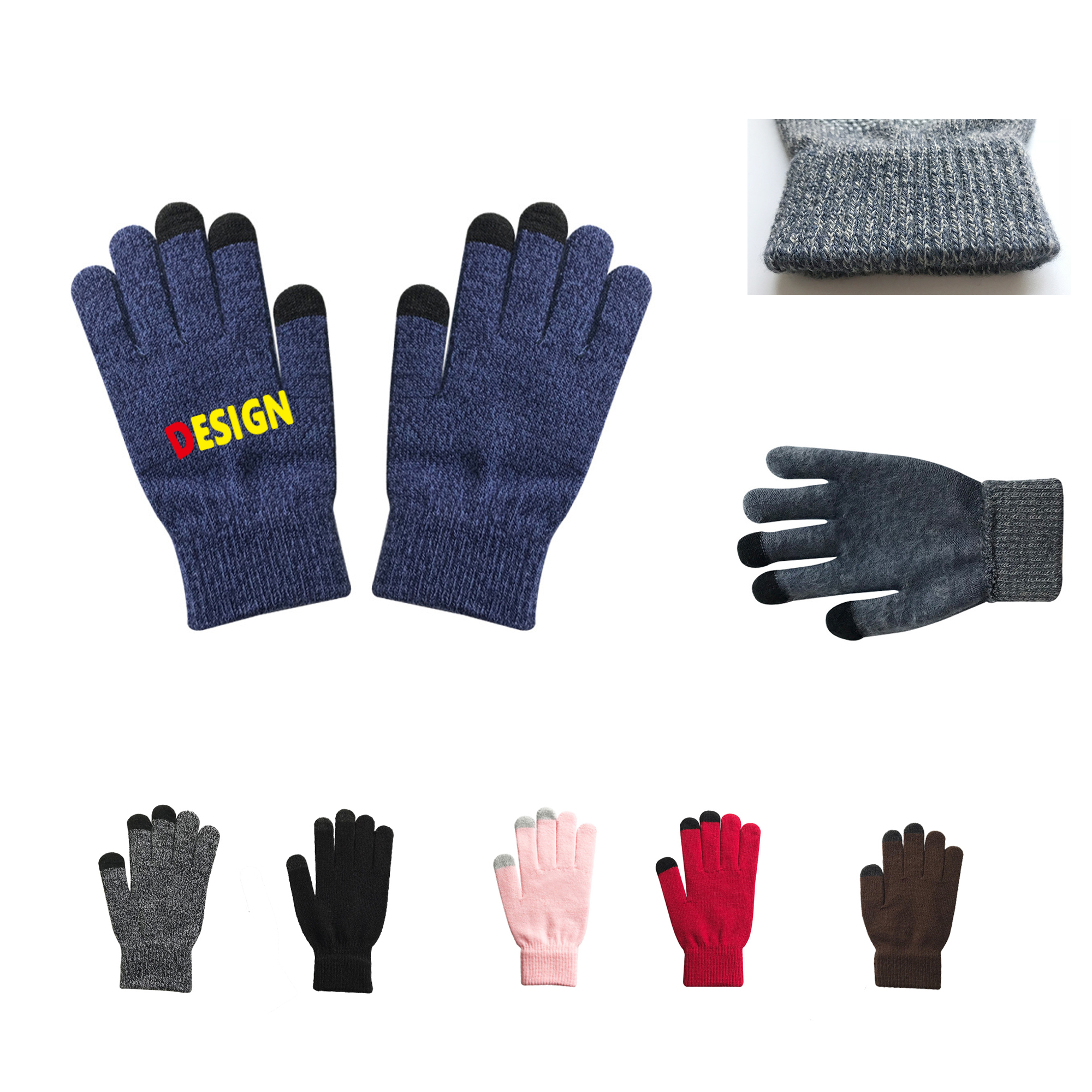 Customizable Fleece-Lined Acrylic Gloves 2
