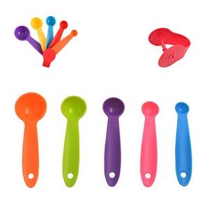 Assorted Color 5 In 1 Measuring Spoon Set With Volume Markings 8