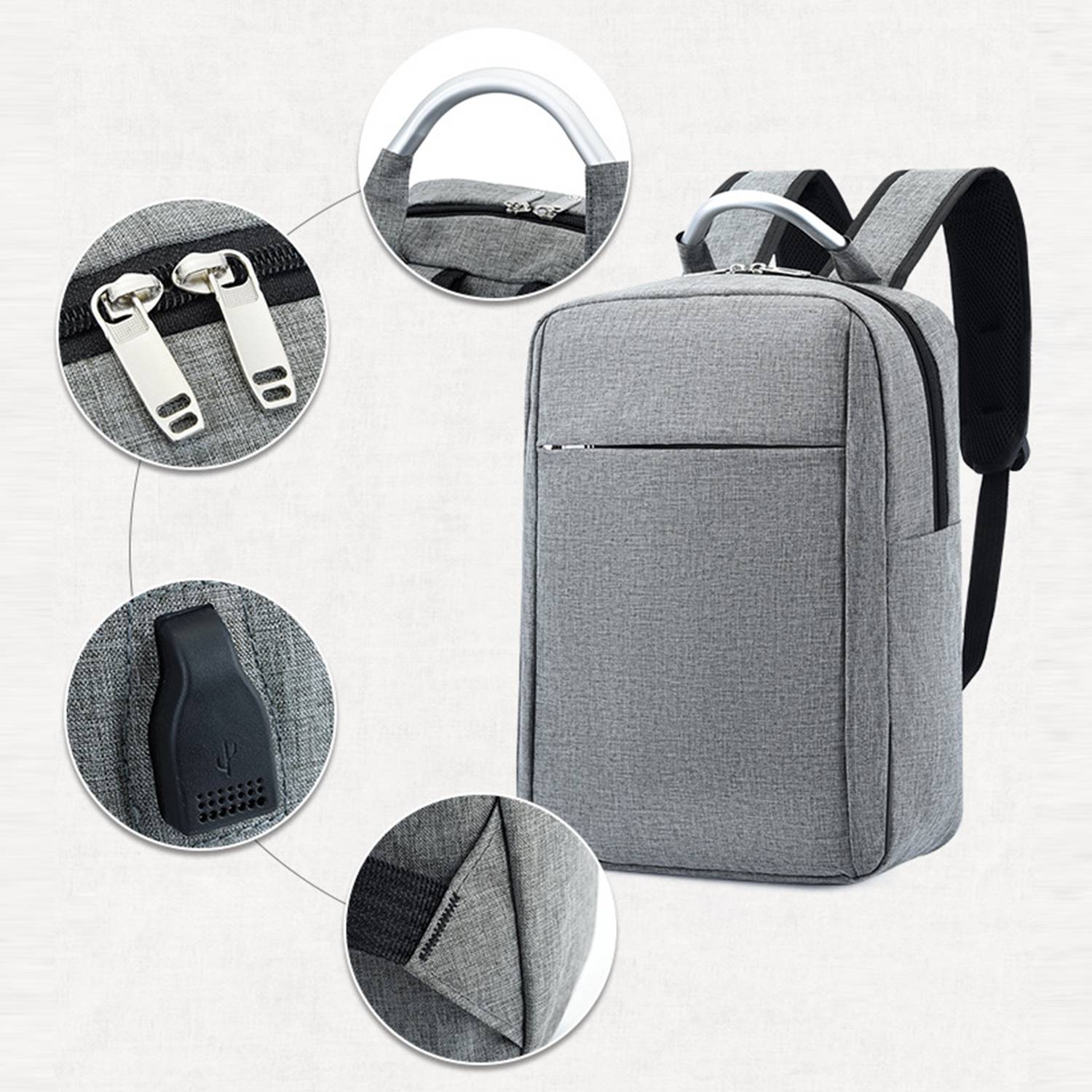 Oxford Backpack Laptop Bag for Travel With Charging Port 8