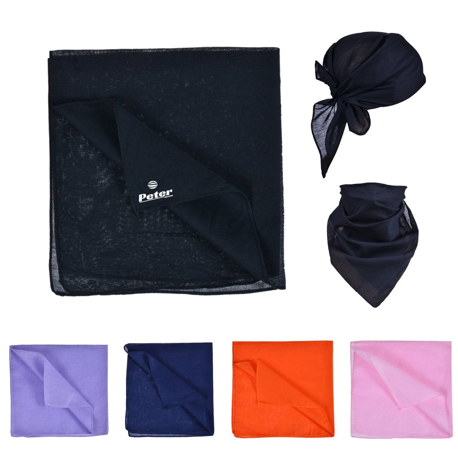 Multi-Purpose Cotton Bandana - Soft & Breathable Headwrap 2