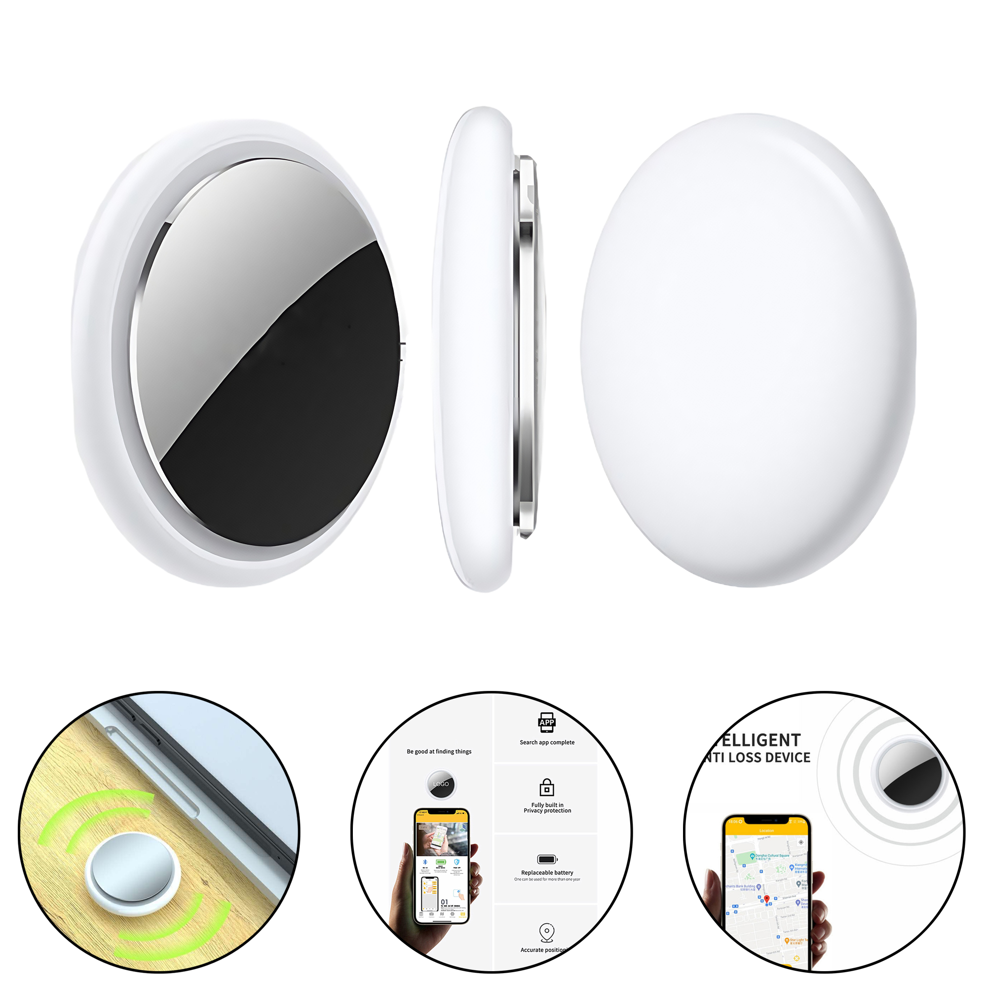 Smart Tracker for Keys Wallet Phone - Compact Anti-Loss Device with Location Tracking 2