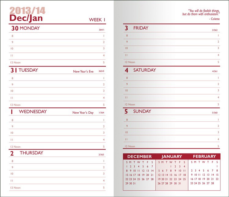 Weekly Full Color Digital Pocket Planner (1 Color w/o Map) 2
