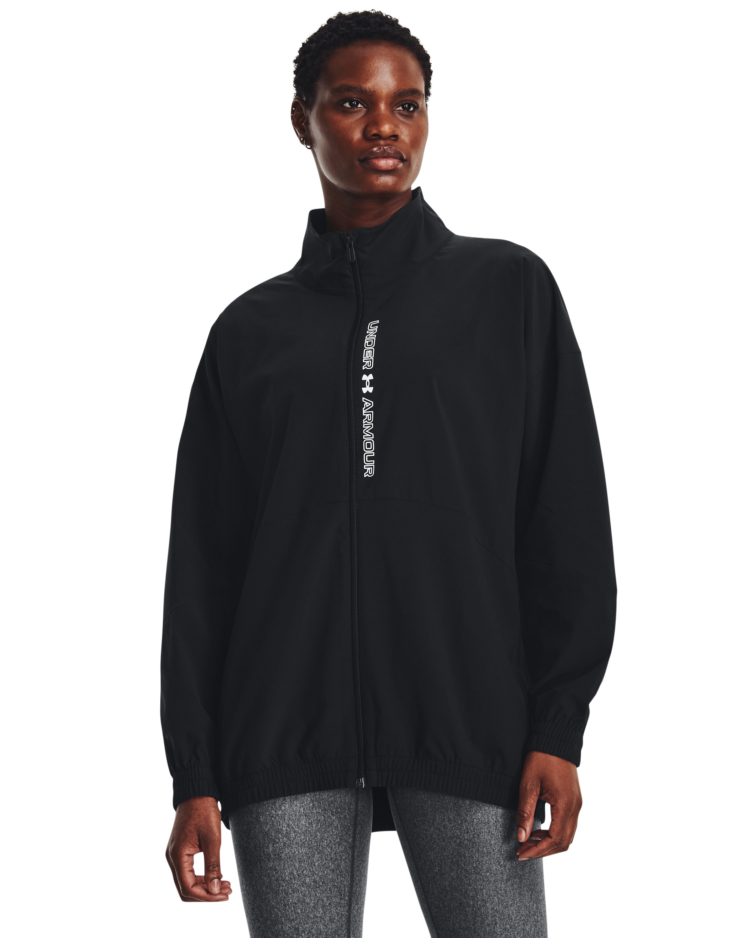 UA Woven Women's Oversized Full-Zip Jacket 2