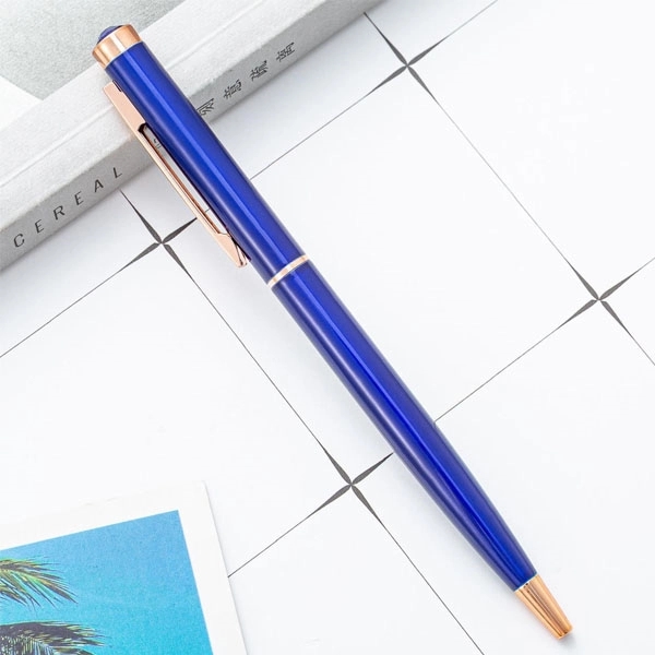Diamond Top Slim Twist Metal Ballpoint Pen 5