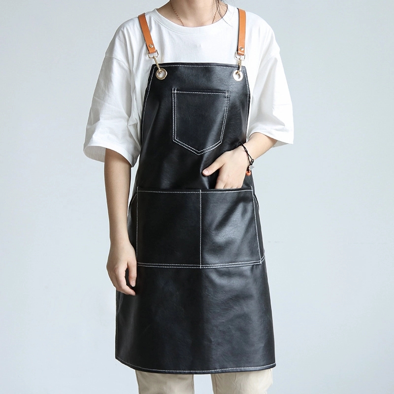 Custom PU Kitchen Apron with Large Pockets 6