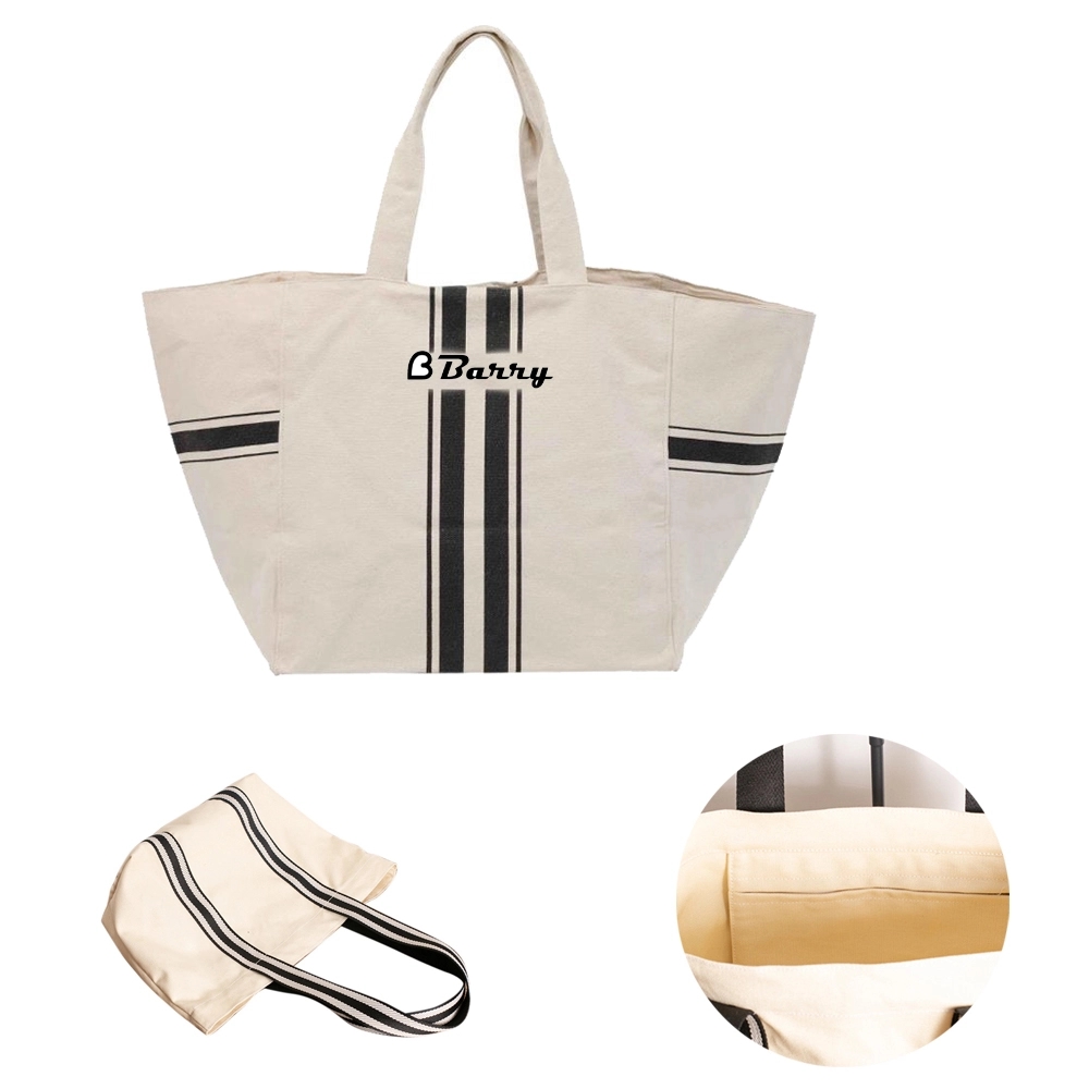 Canvas Tote Bag With Inner Pocket, custom tote bag with logo imprint 2