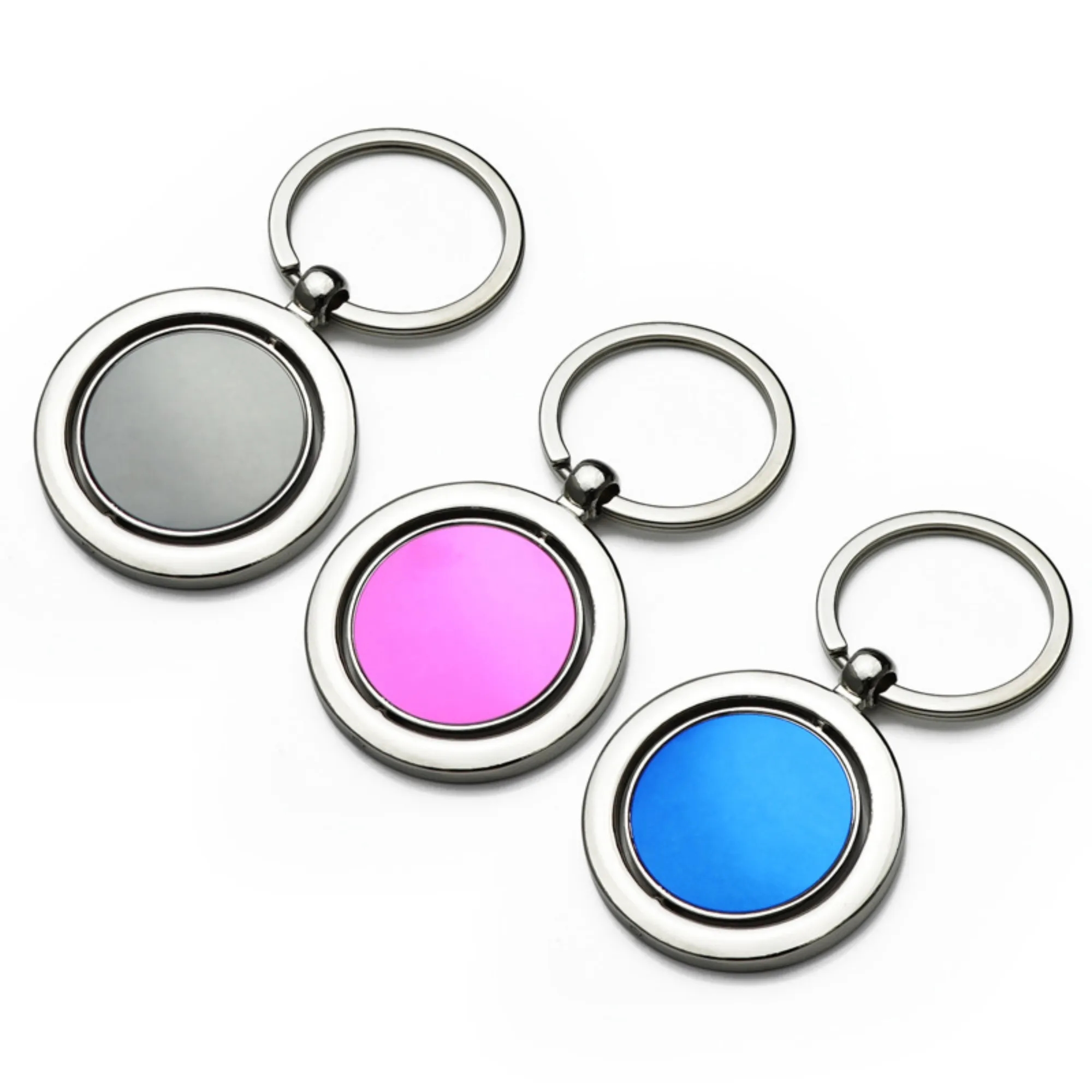 Premium Zinc Alloy Round Metal Tag Key Chains 5