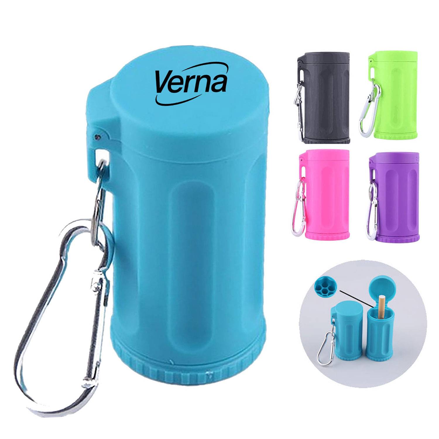 Outdoor Plastic Ashtray w/ Carabiner 2