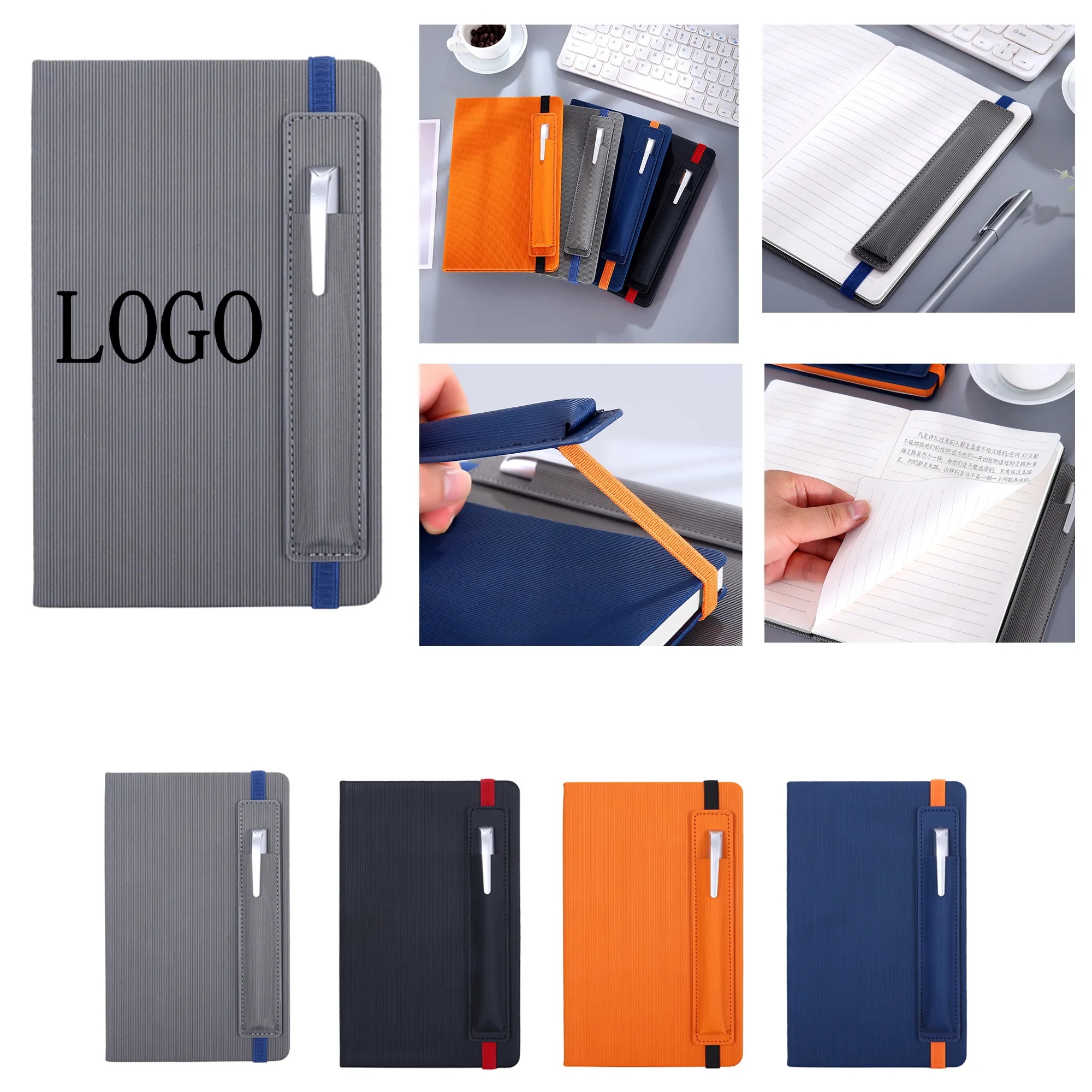 100 SheetsA5 Lined Journal Notebook With Pen Holder 2