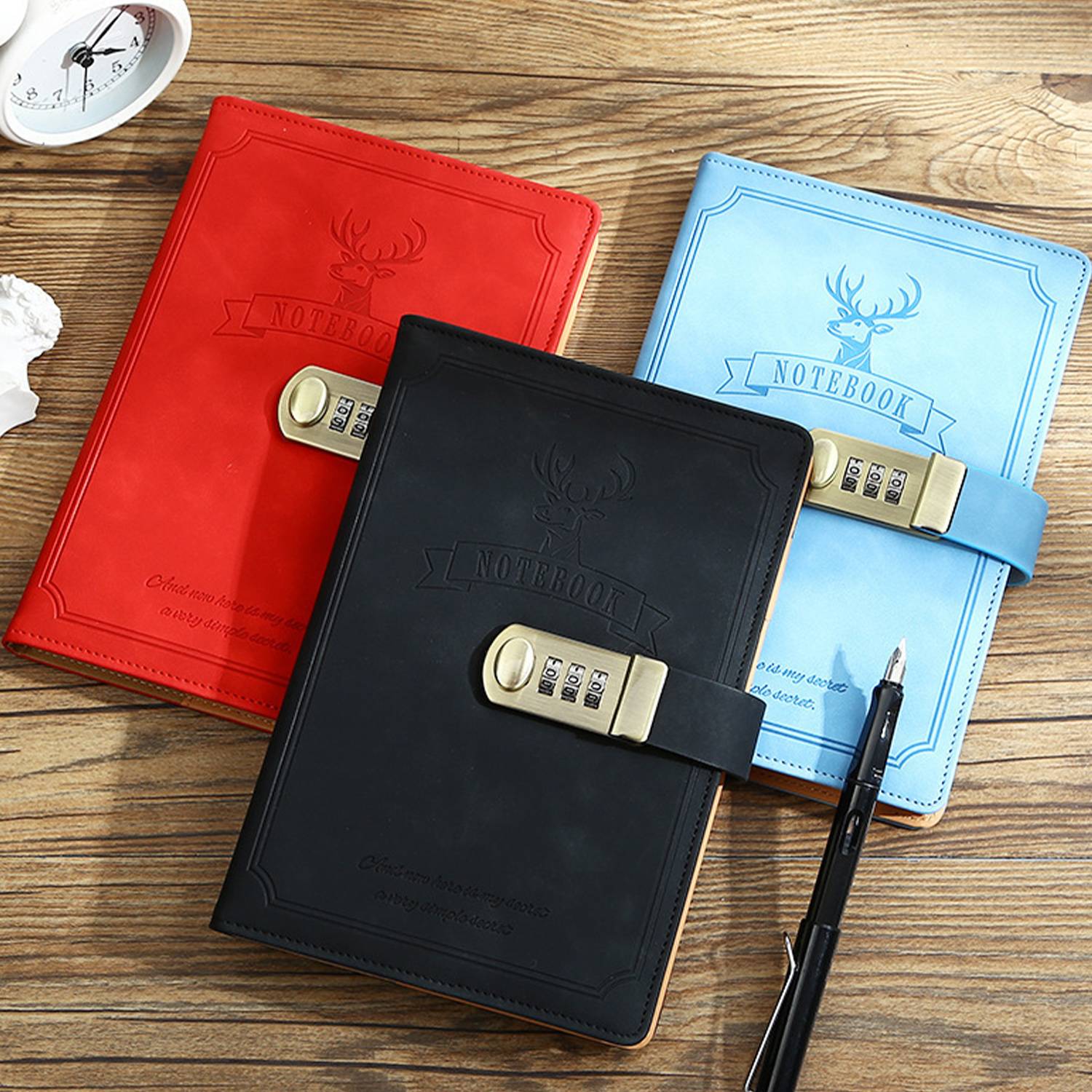 A5 Size PU Leather Notebook W/ Lock 4