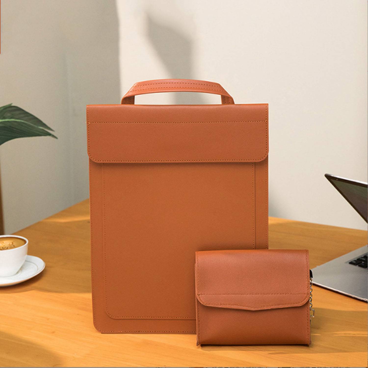 PU Leather 15/16 Inch Vertical Laptop Bag 5