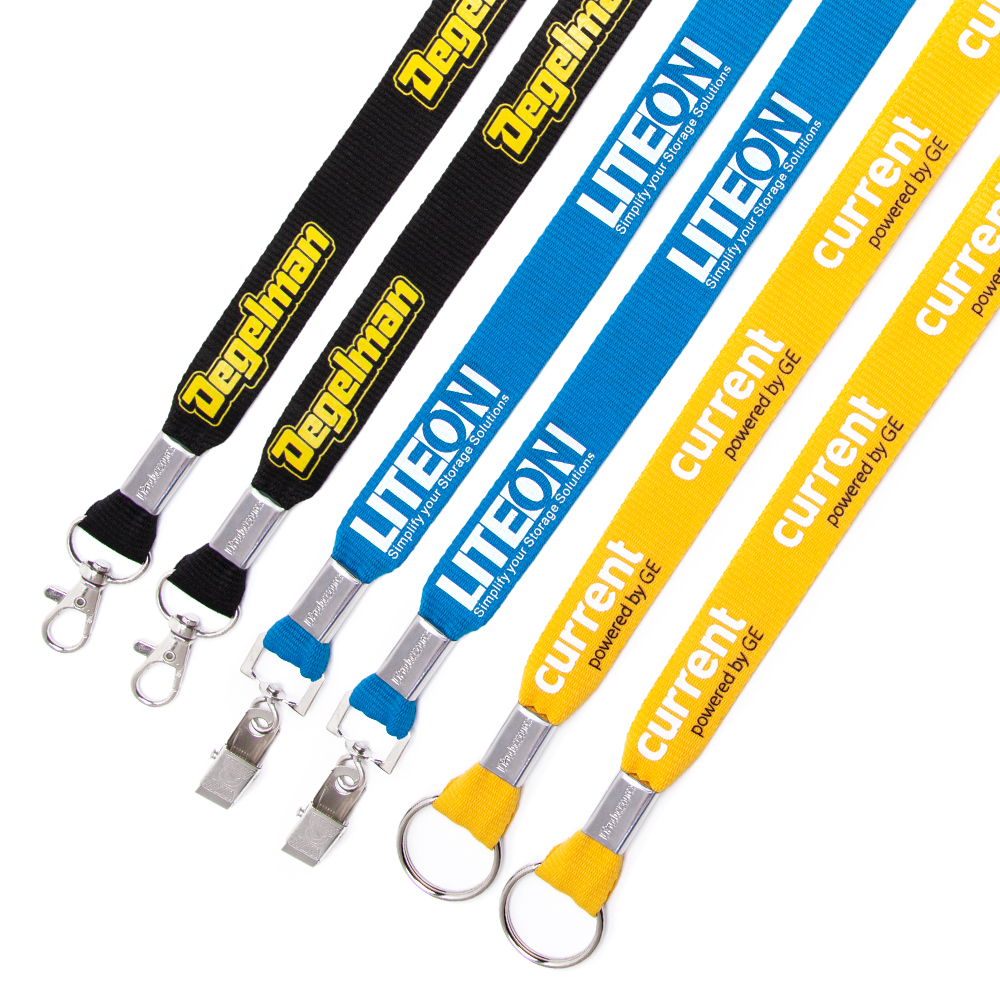 1/2" Double Ended Flat Polyester Lanyard 2