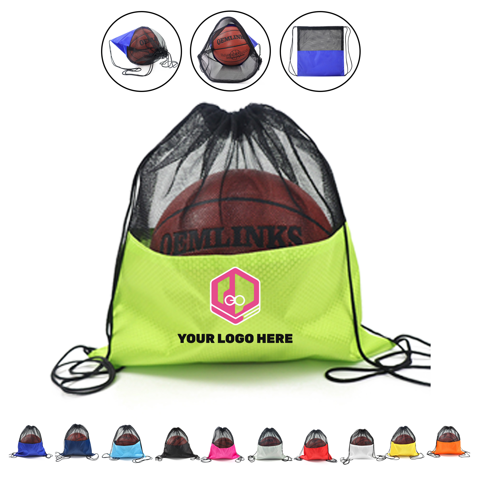 Mesh Closure Drawstring Bag 2