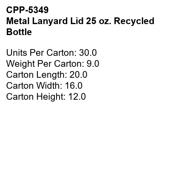 Metal Lanyard Lid 25 oz. Recycled Bottle 3