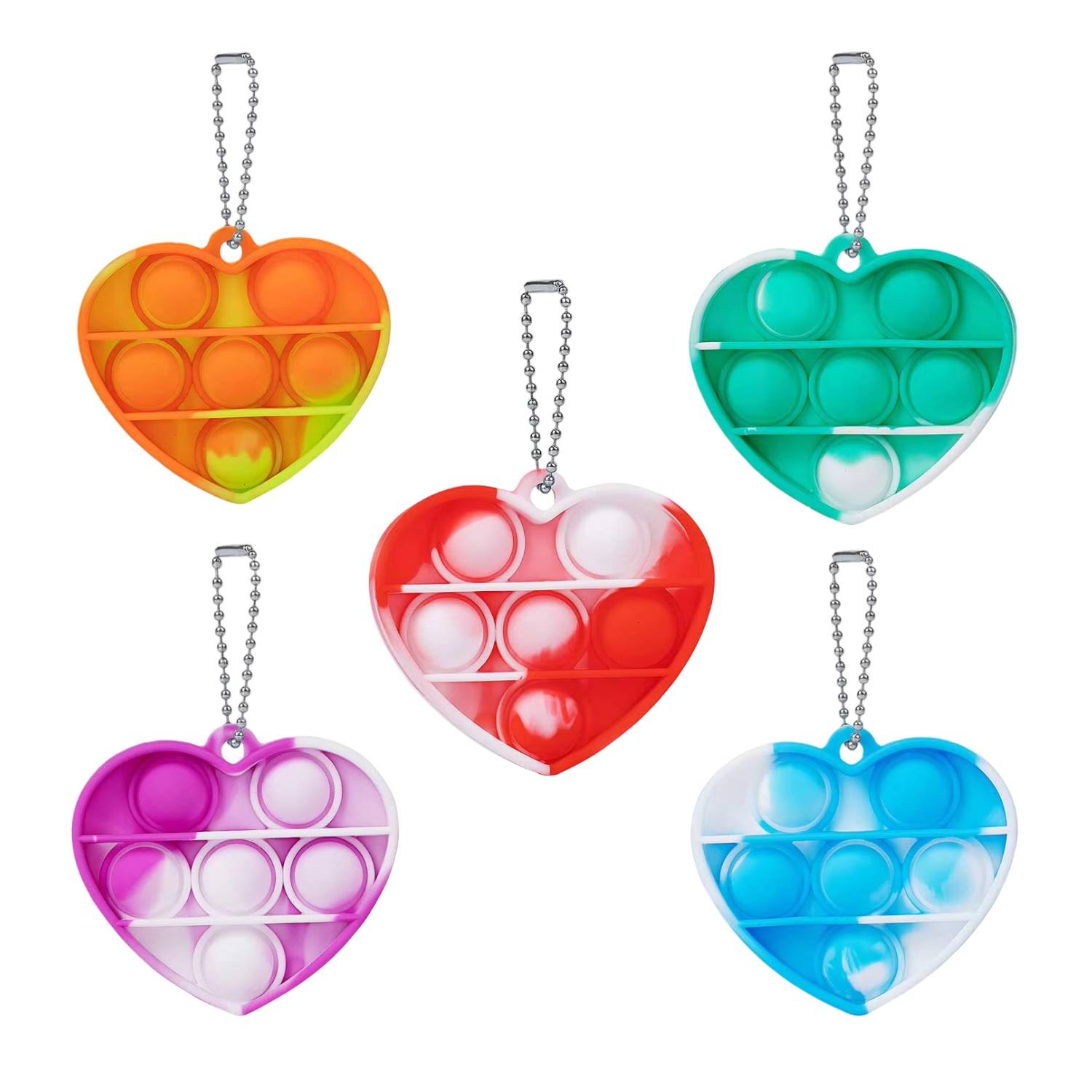 Silicone Push Pop Fidget Keychain 2