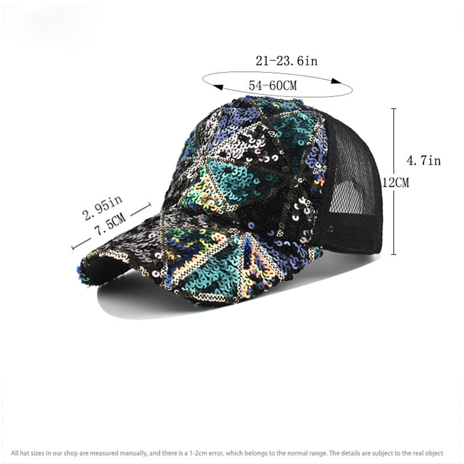 Unisex Sequin Mesh Baseball Cap 2