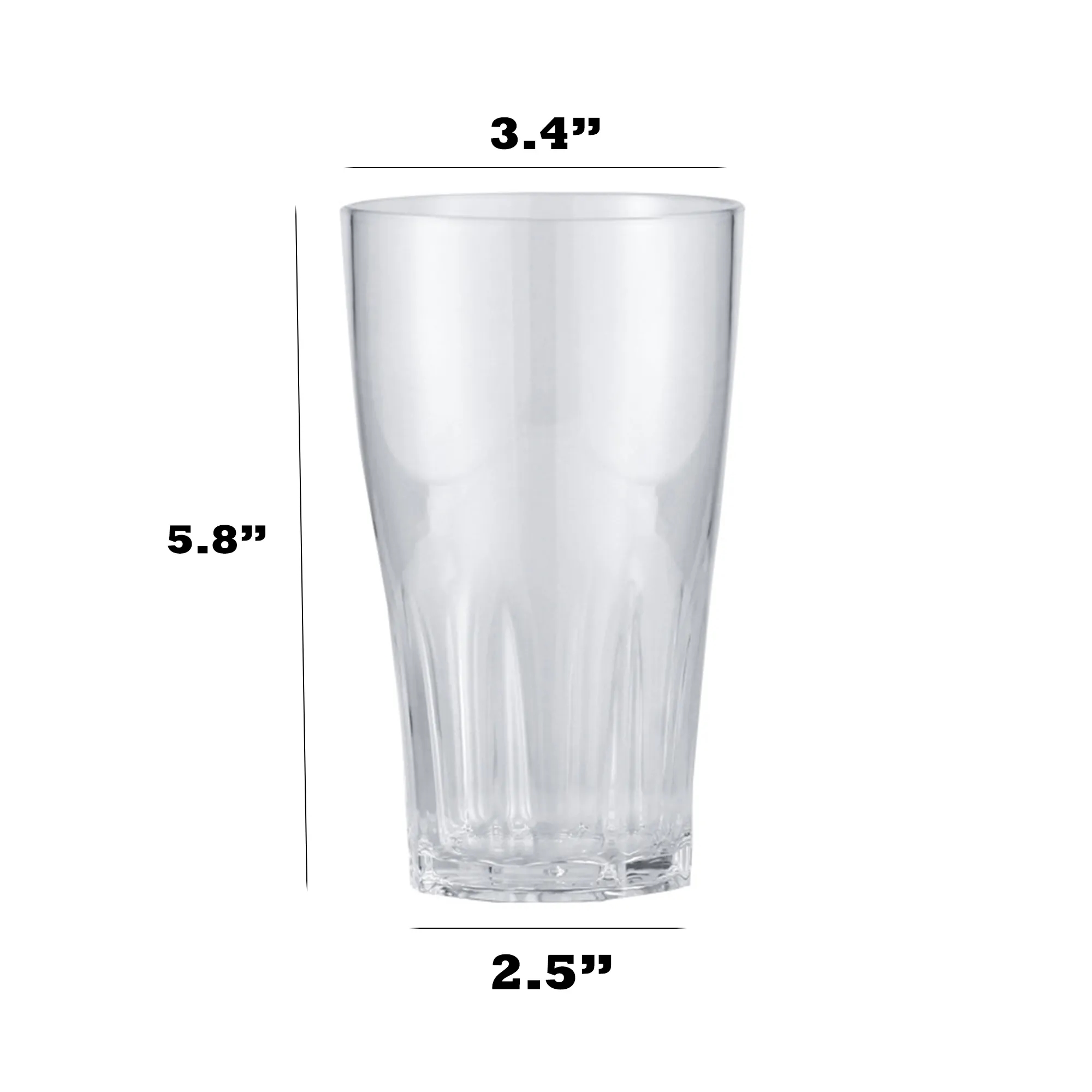 16oz Clear Acrylic Pint Beer Cup 2